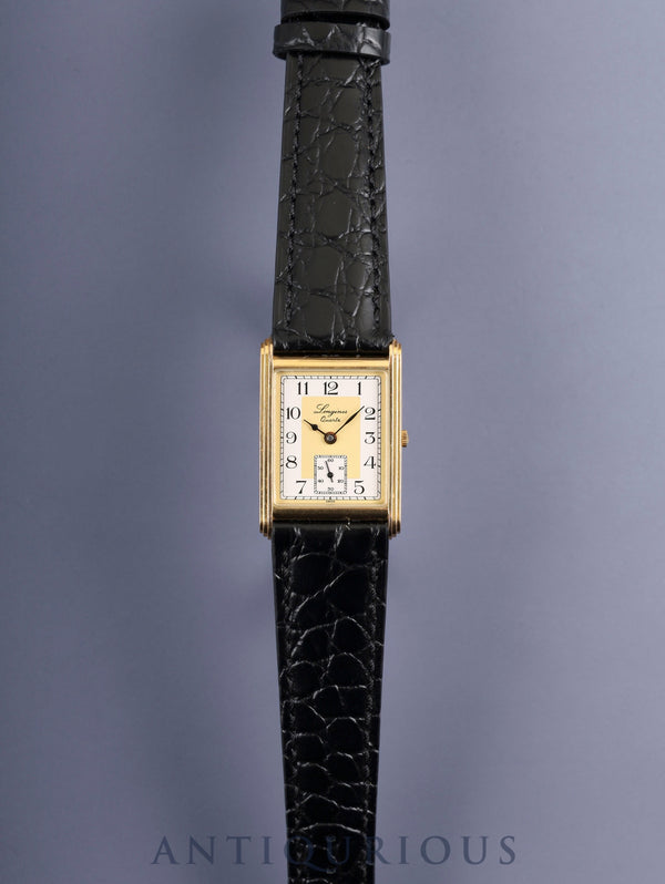 ロンジン 150周年記念モデル 5150 976 クォーツ Cal.L976.2 SS/GP 革 社外尾錠（GP）ホワイト×ゴールド文字盤 オーバーホール済み