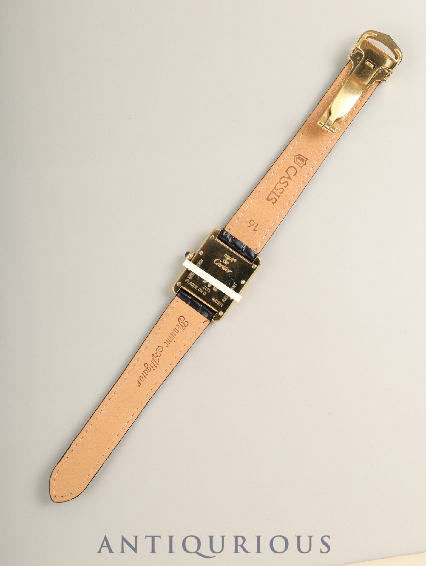 カルティエ マストタンク MM 2415 クォーツ Cal.057 SV925 革 純正Dバックル （GP）アイボリーローマン文字盤（SWISS MADE表記）箱 冊子 保証書（2003年）オーバーホール済み