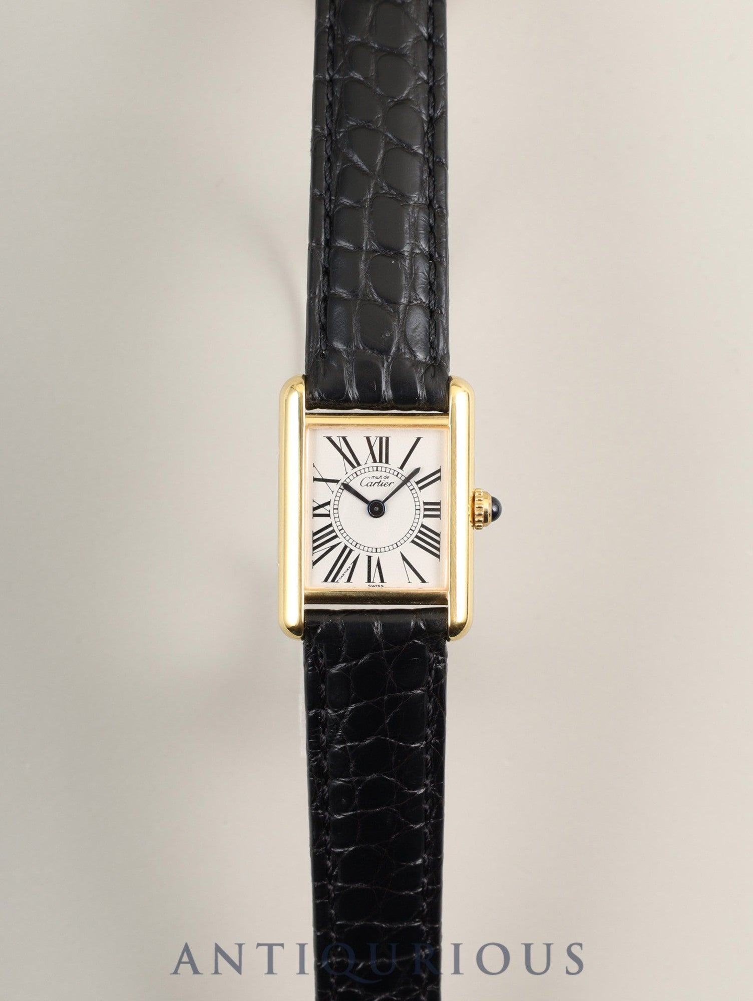 カルティエ マストタンク SM 5057001 クォーツ Cal.057 SV925 革 純正Dバックル（GP） オパラン文字盤 箱 保証書（1995年）オーバーホール済み 新品仕上げ済み