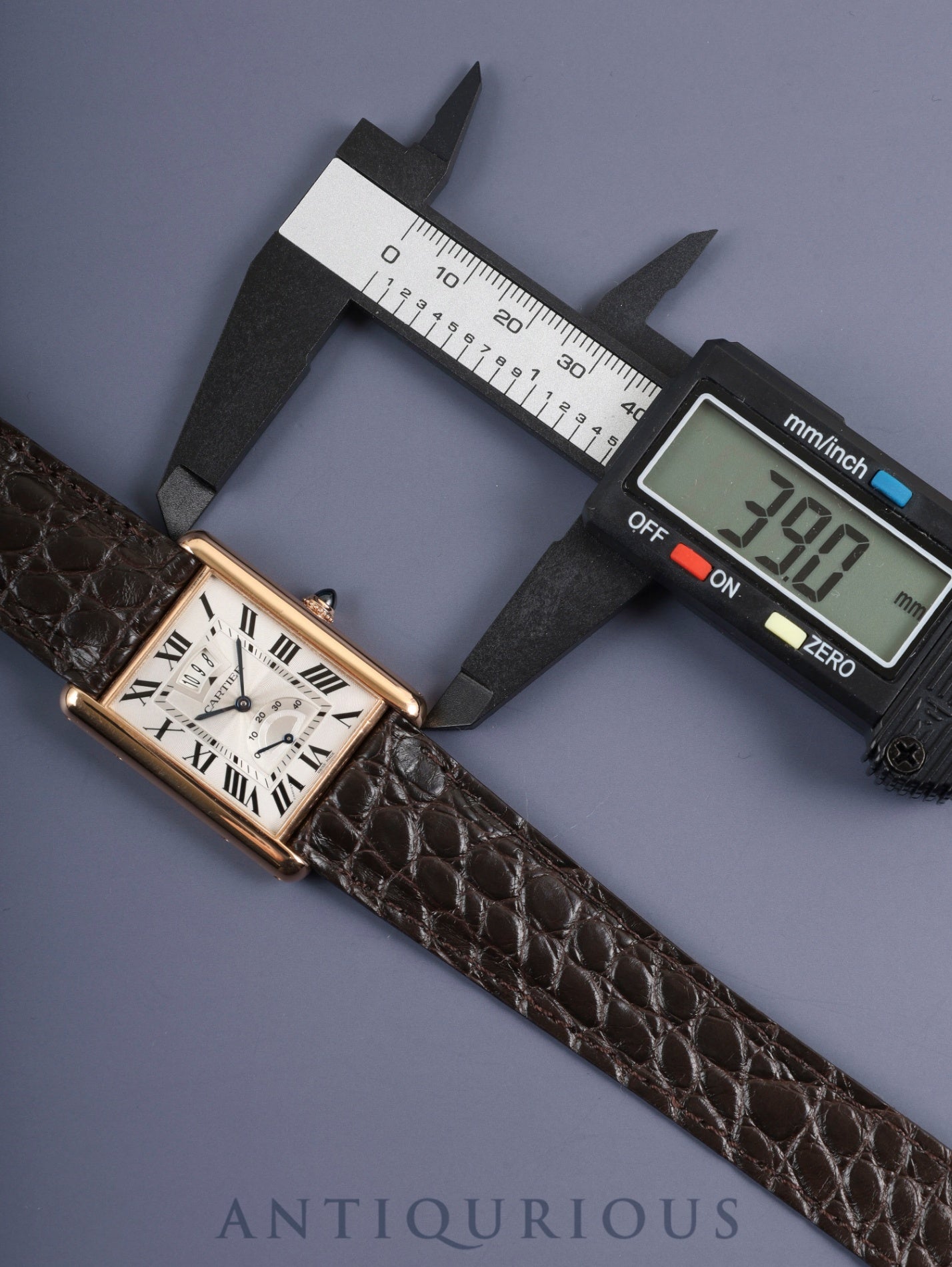 カルティエ タンクルイカルティエ XL W1560003 / 3185 自動巻き Cal.9753MC AU750（PG） 革 純正Dバックル（AU750）PG シルバーギョーシェ文字盤 箱 保証書（2017年） オーバーホール済み