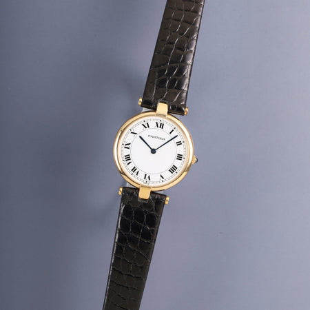 カルティエ VLC LM ヴァンドーム VLC LM 83734553 / 881001 クォーツ Cal.690 750YG 革 純正ピンバックル（GP）ホワイトローマン文字盤（SWISS表記）  オーバーホール済み