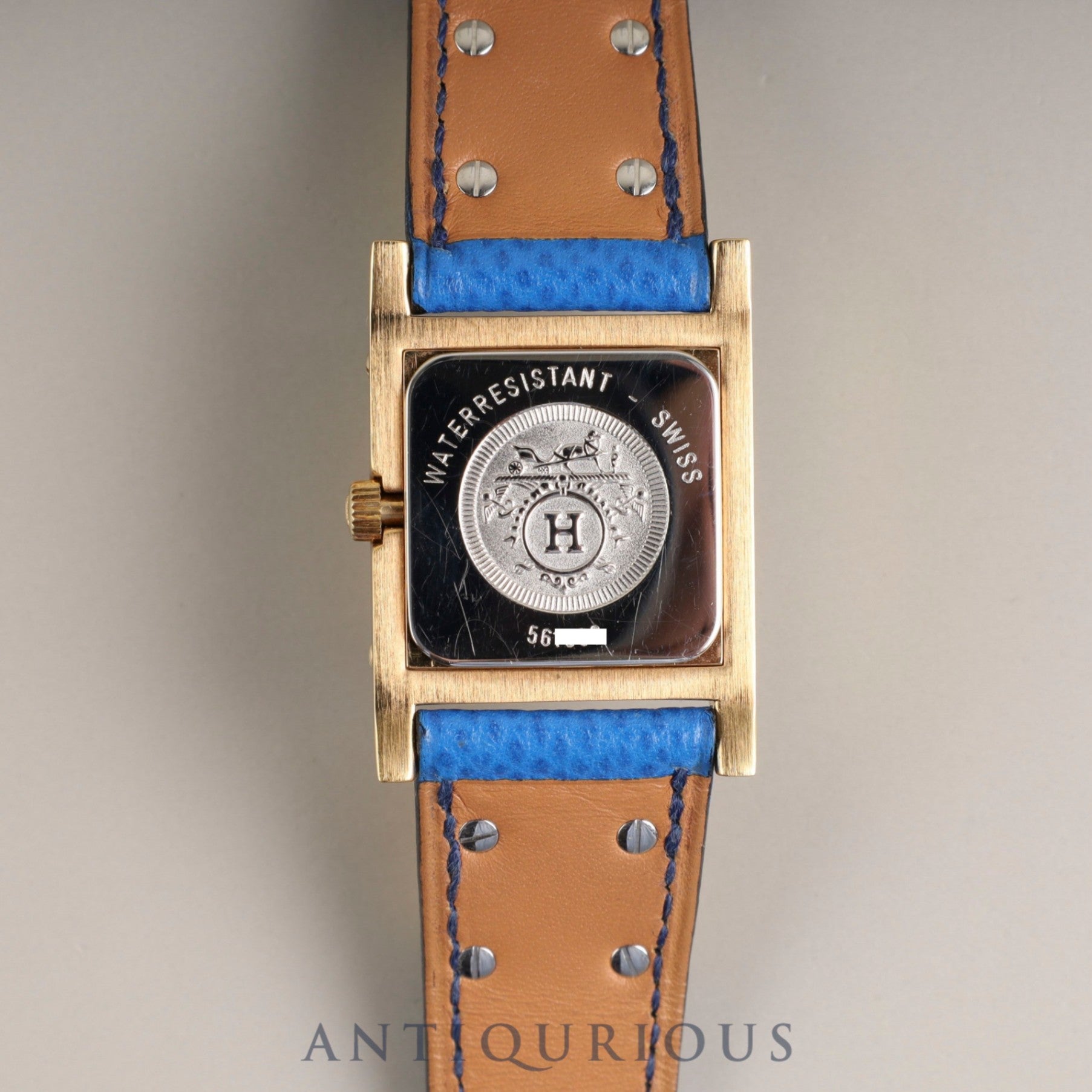 Hermès Medor 11.01 Quartz Cal. 976.001 GP Genuine Leather Strap (◯V Stamp: 1992) Genuine Buckle (GP) White Dial Overhauled