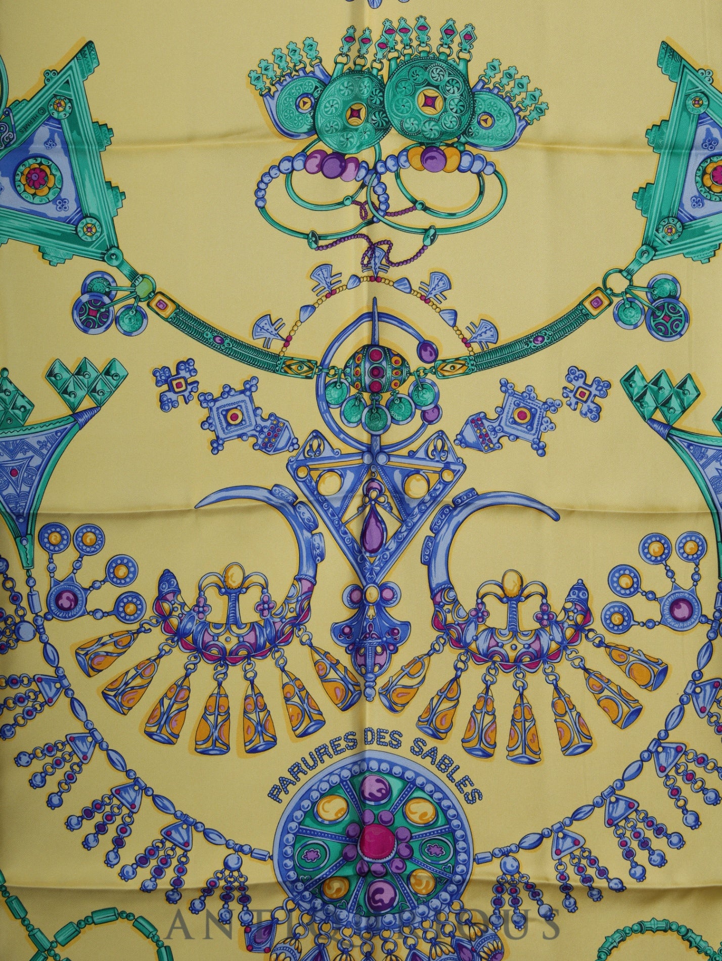 Hermes Scarf Carre 90 PARURES DES SABLES Desert Accessories 100% Silk Box