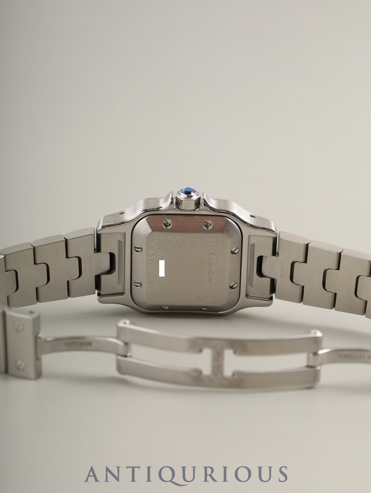 カルティエ サントス ガルベ SM W20054D6 / 2423 自動巻き Cal.ETA2671 SS SS シルバーギョーシェ文字盤 箱 冊子 保証書（2005年）  オーバーホール済み