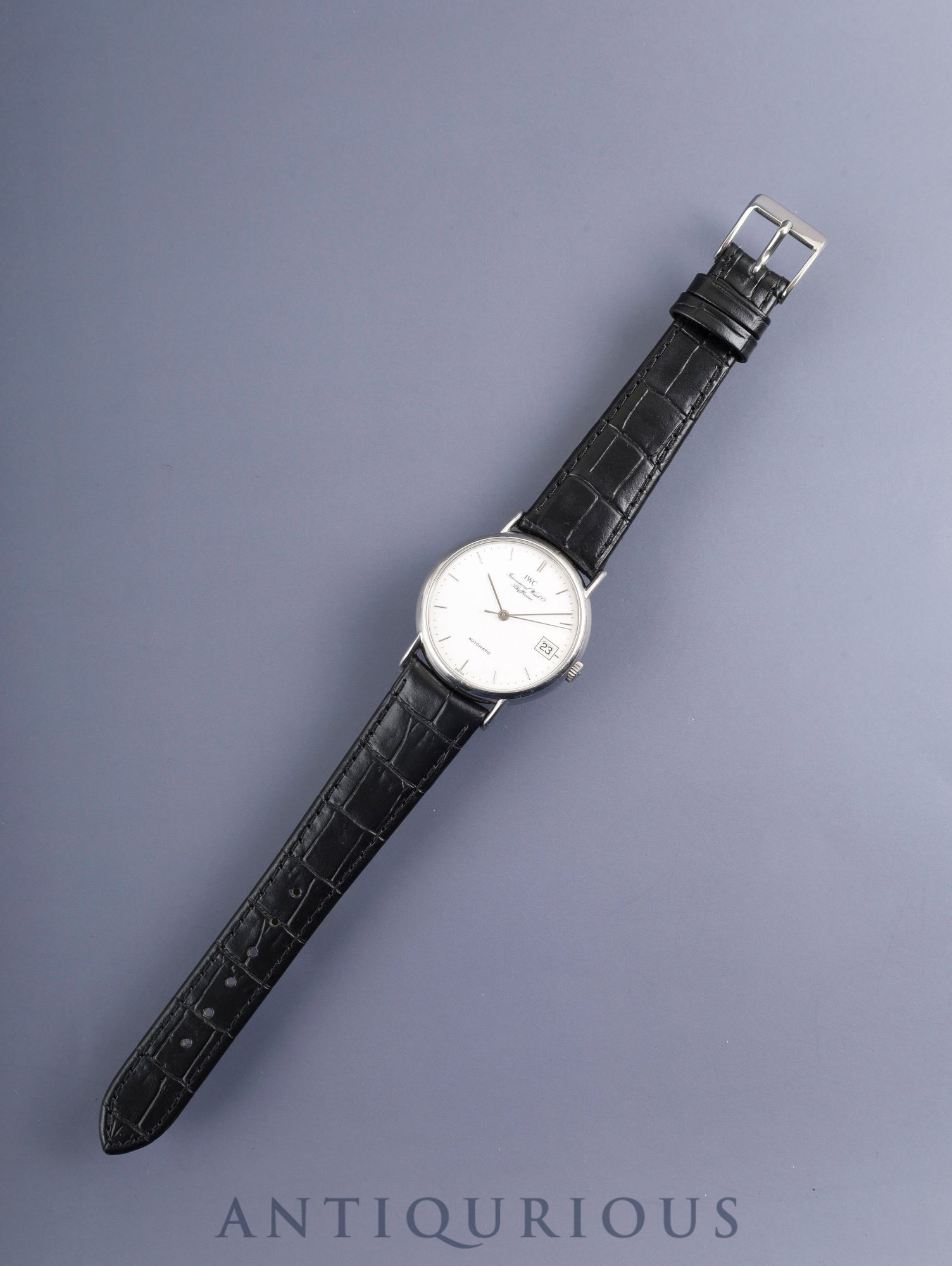 IWC Portofino IW351324 Automatic Caliber C37521 Stainless Steel Leather Strap with Aftermarket Buckle (SS) White Dial Overhauled