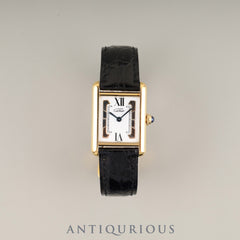 Cartier Must Tank SM W1006354 / 5057001 Quartz Cal.057 SV925 Genuine Leather Strap Genuine D Buckle (GP) Trinity Dial Warranty (1993) Box Overhauled