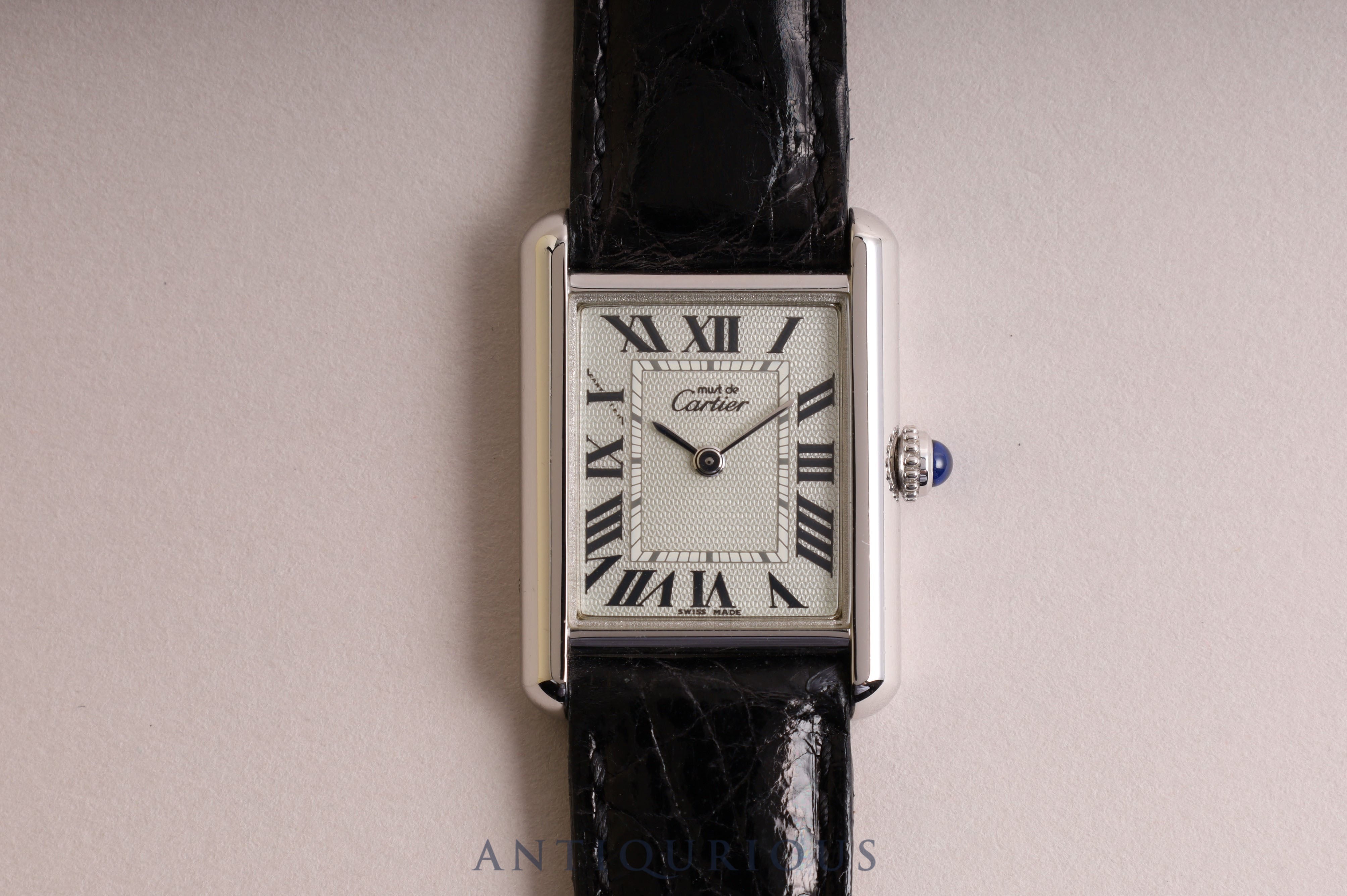 CARTIER Must Tank MM QZ Silver Roman Dial 2416 Box Warranty Included