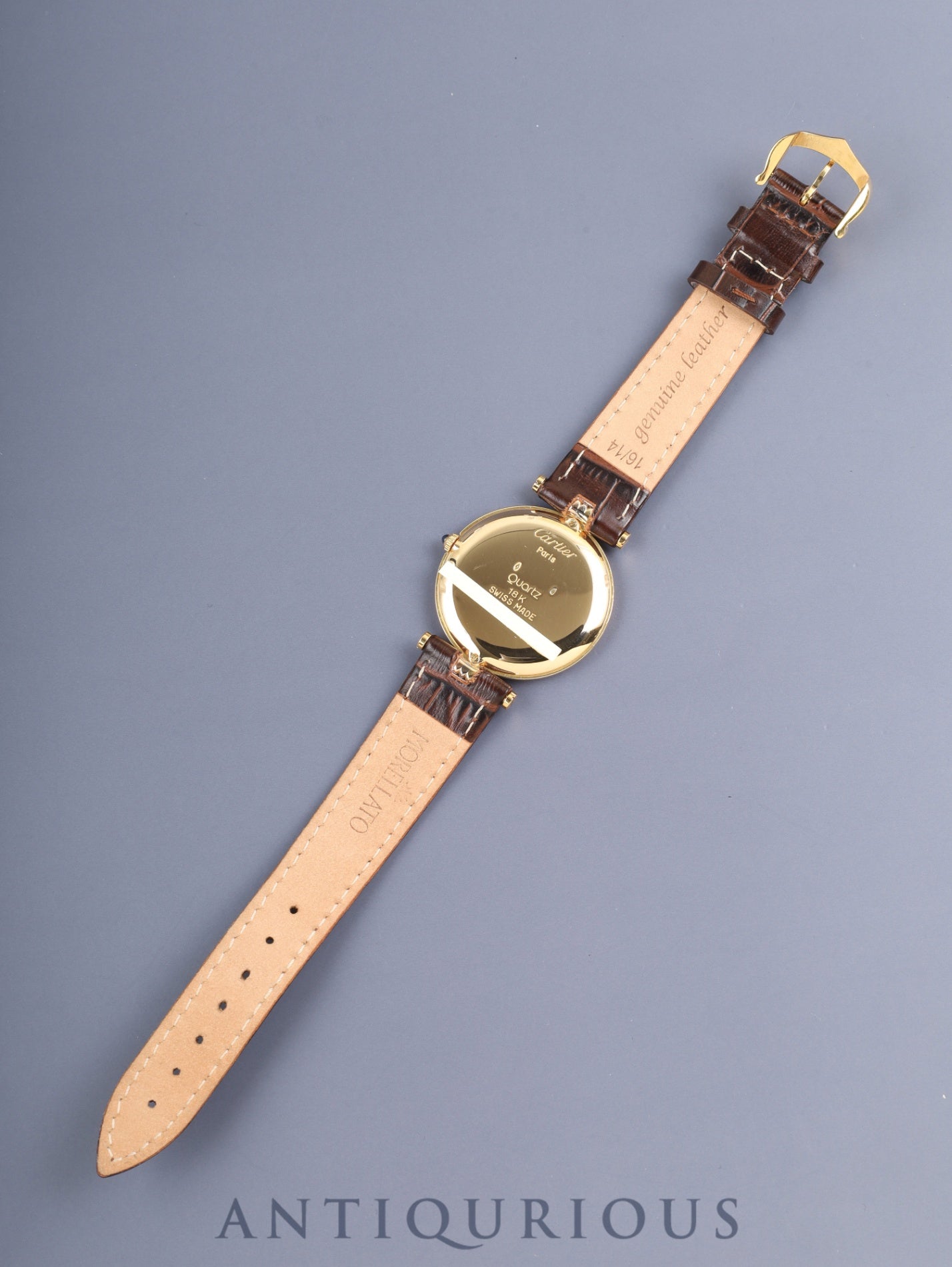 カルティエ ヴァンドーム トリニティ VLC LM 85533553/81003 クォーツ Cal.690 750YG 革 純正ピンバックル（GP） ホワイトローマン文字盤（SWISS MADE表記）  オーバーホール済み