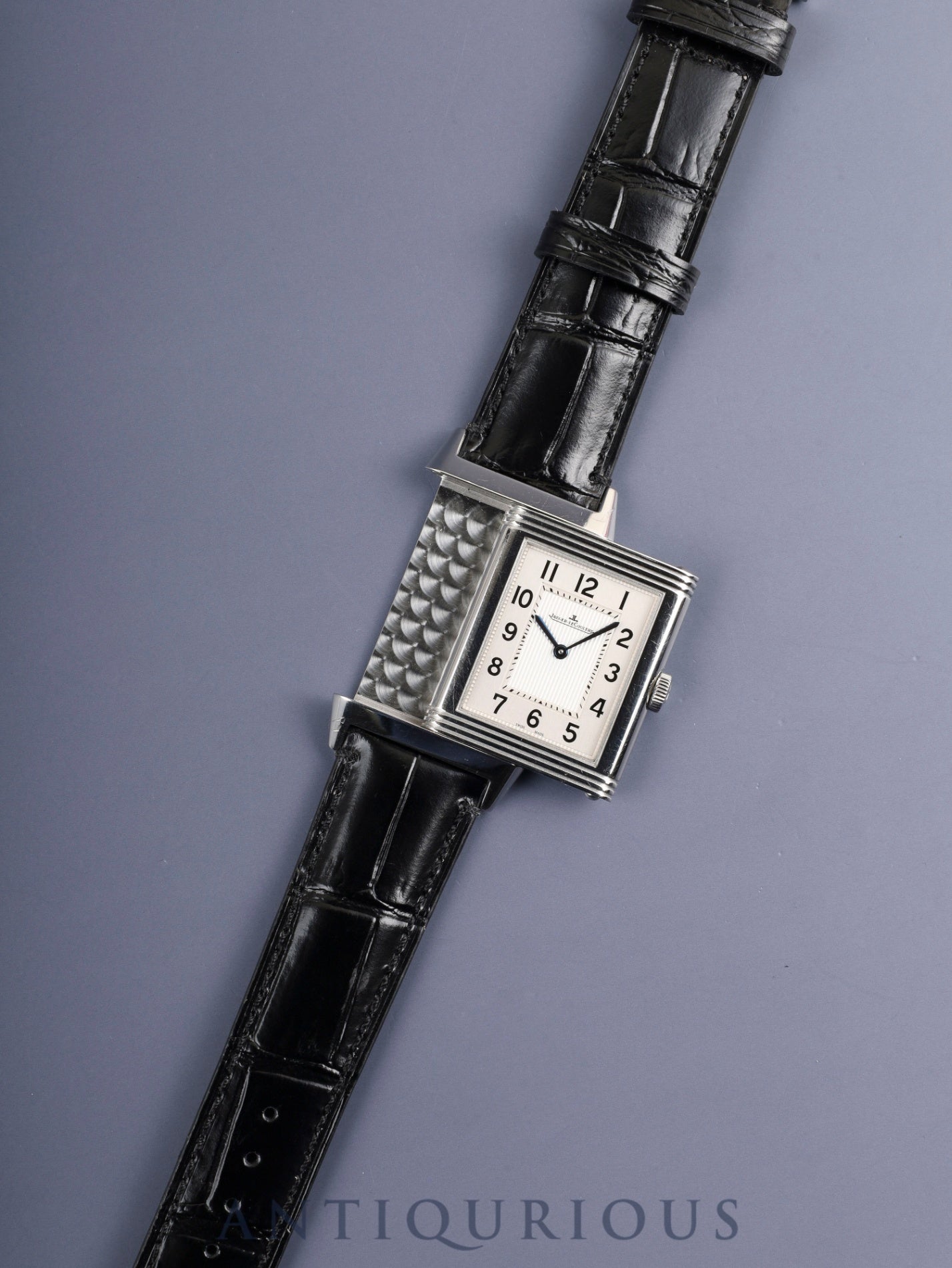 ジャガー・ルクルト グランド レベルソ ウルトラ スリム Q2788520/277.8.62 手巻き Cal.822 SS 革 純正ピンバックル（SS）シルバーアラビア文字盤 箱 保証書（2014年） 冊子 オーバーホール済み