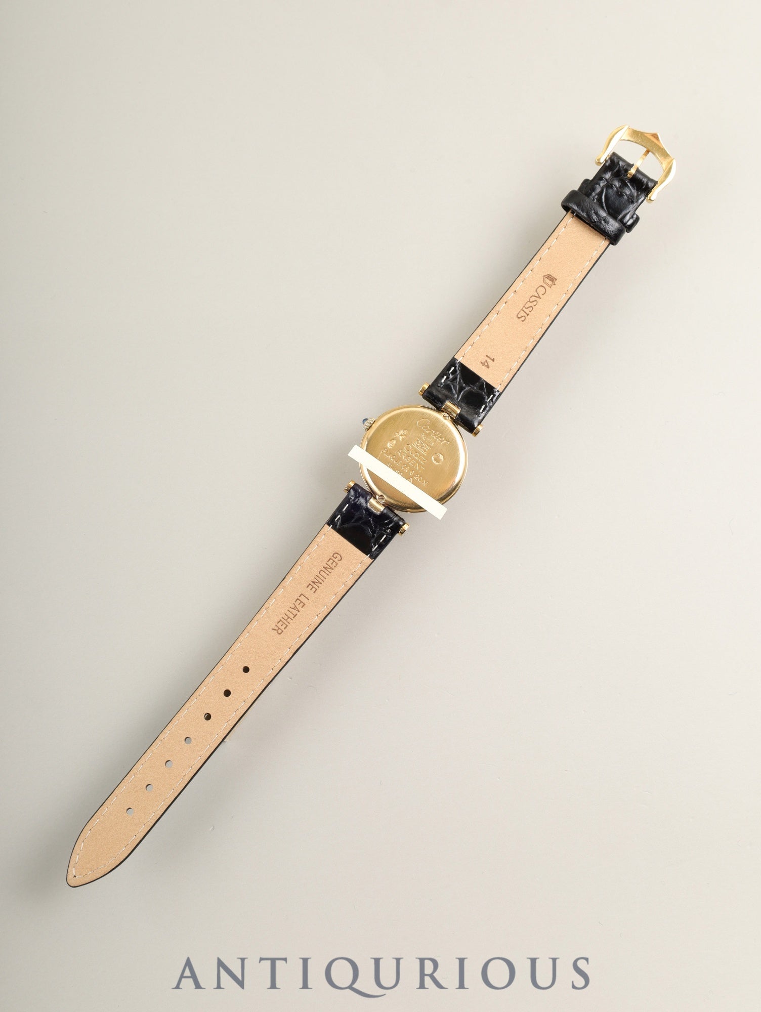 カルティエ マスト ヴァンドーム VLC SM 18 クォーツ Cal.81 SV925 革 純正尾錠（GP） オニキス文字盤 オーバーホール済み