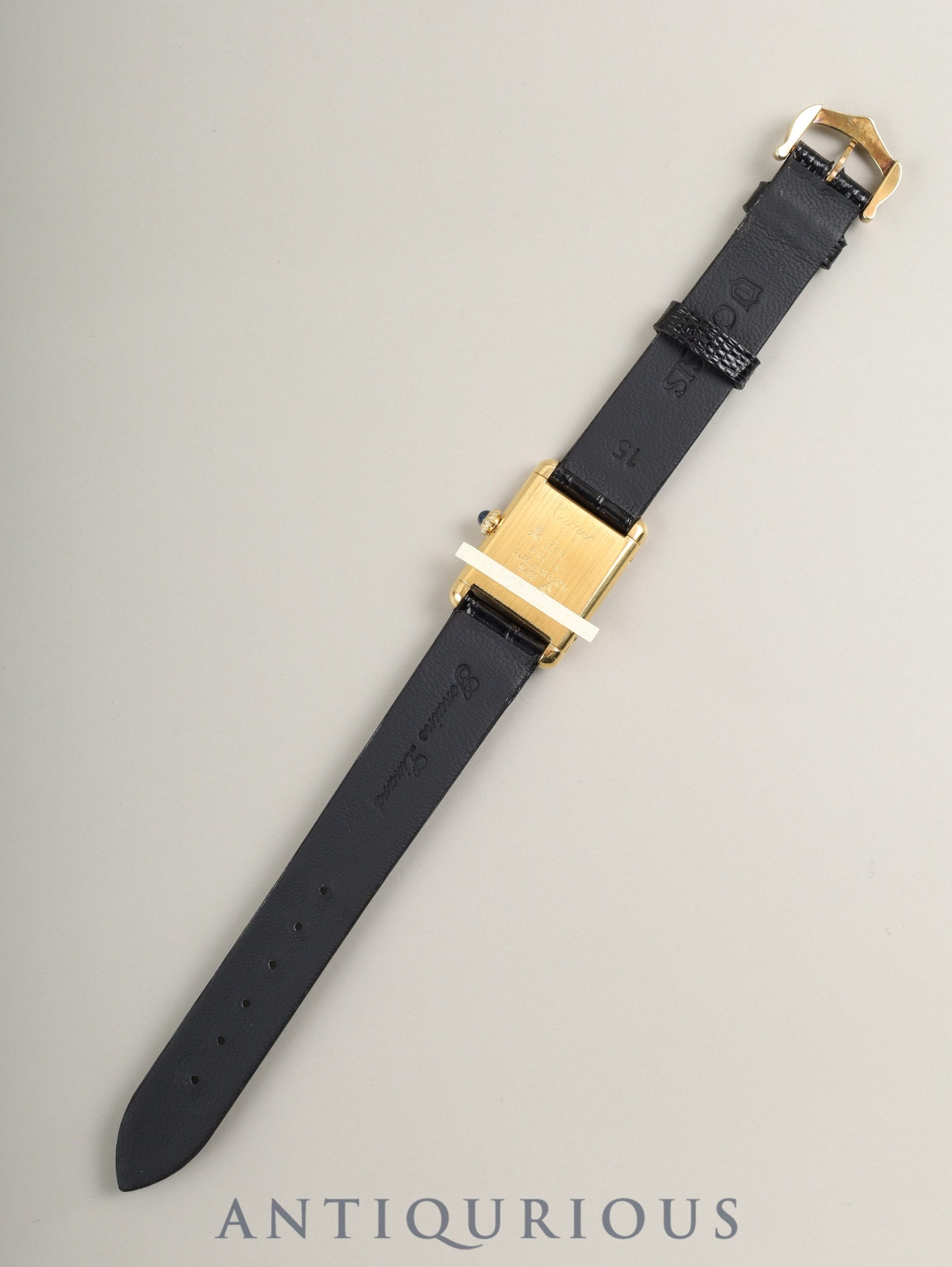 カルティエ マストタンク SM 手巻き SV925  Cal.2512-1 革 純正尾錠（GP） ブラックローマン文字盤（SWISS表記）箱 純正革ベルト オーバーホール済み 新品仕上げ済み