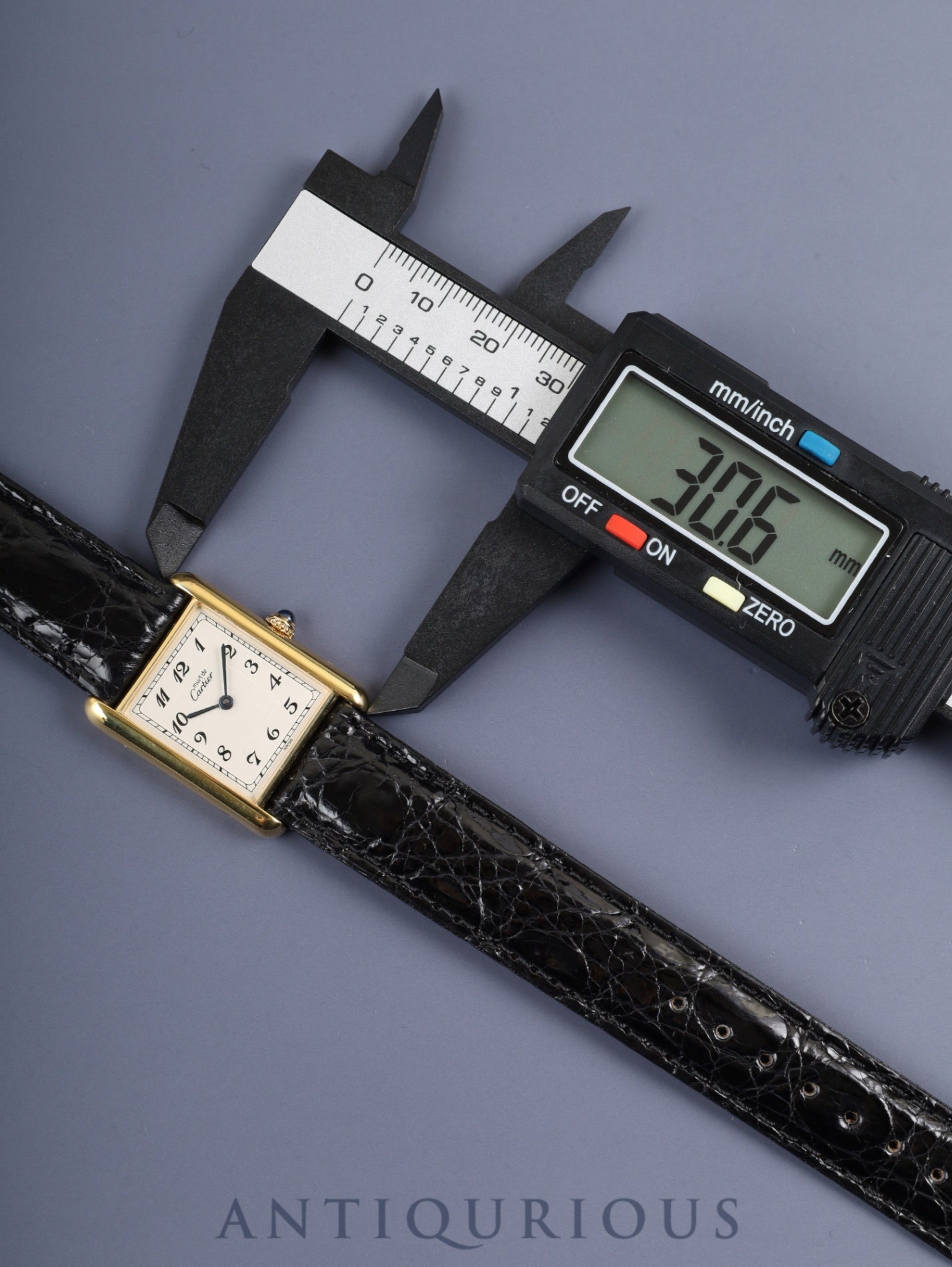 カルティエ マストタンク LM 590005 クォーツ Cal.90 SV925 革 純正Dバックル（GP）アラビア文字盤 オーバーホール済み 新品仕上げ済み