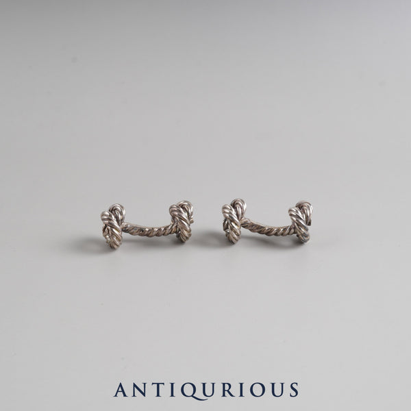 Hermes Cufflinks Rope Motif SV925 Vintage