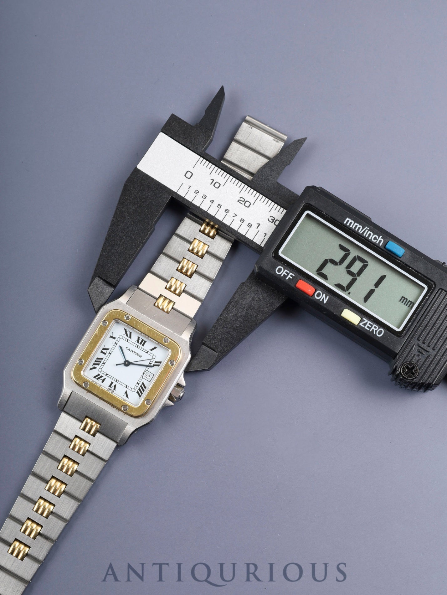 カルティエ サントス カレ LM 2961 自動巻き Cal.ETA2671 SS/YG SS/YG ホワイトローマン文字盤 オーバーホール済み