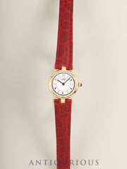 Cartier Must Vendome VLC SM 1851 Quartz Cal.90 SV925 Leather Original D-buckle (GP) Arabic Numeral Dial (SWISS marking) Box, Booklets, Warranty (1998), Original Leather Strap, Overhauled