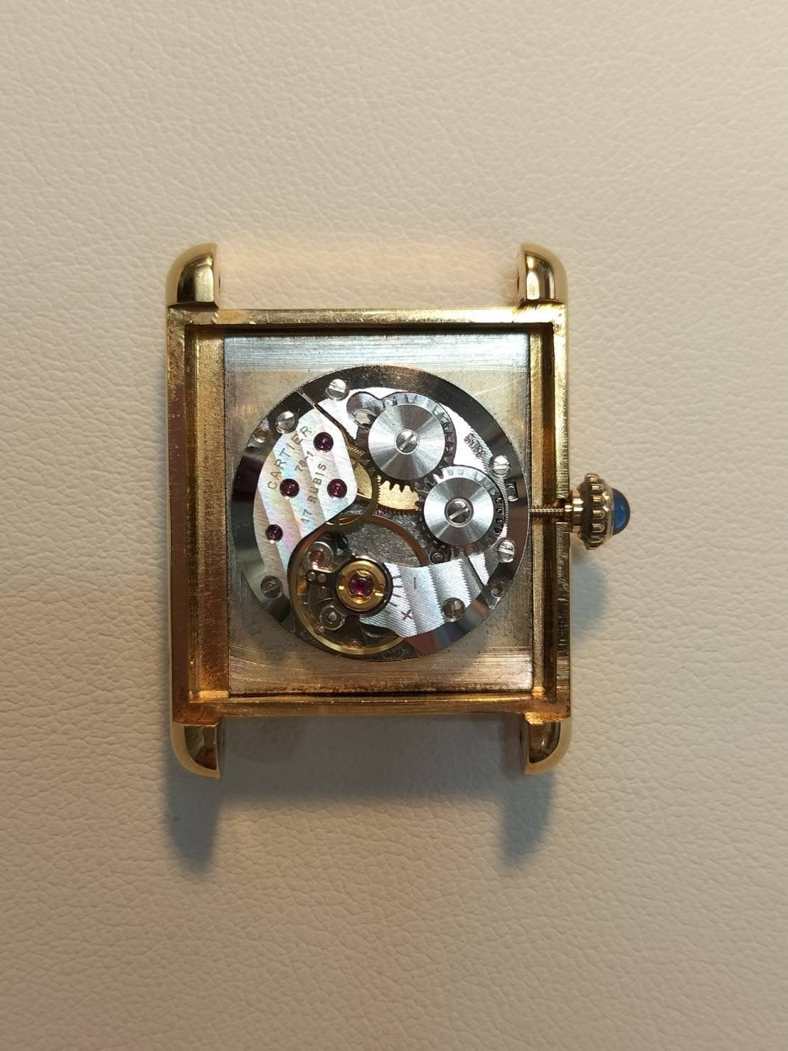カルティエ マストタンク LM 手巻き Cal.78-1 SV925 革 純正ピンバックル（GP）オニキス文字盤（SWISS表記）オーバーホール済み
