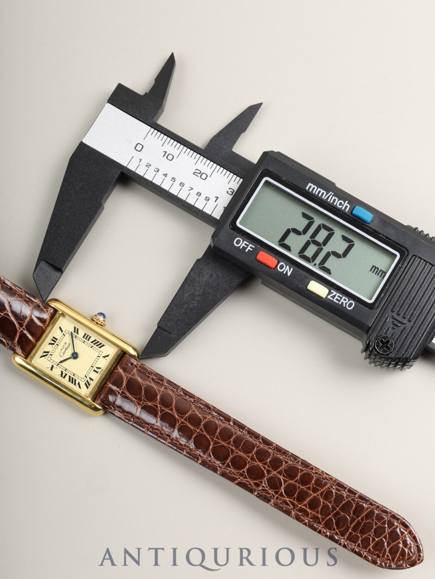 Cartier Must Tank SM 5057001 Quartz Cal.057 SV925 Leather Genuine D-Buckle (GP) Ivory Roman Dial (SWISS marking) Warranty (1989) Overhauled