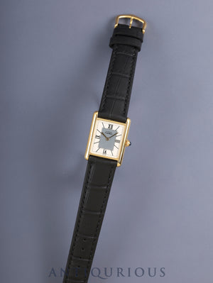 Cartier Must Tank LM 590005 Quartz Cal. 90 SV925 Leather Original Pin Buckle (GP) Center Gray Dial Roman Numerals (SWISS Mark) Overhauled Polished