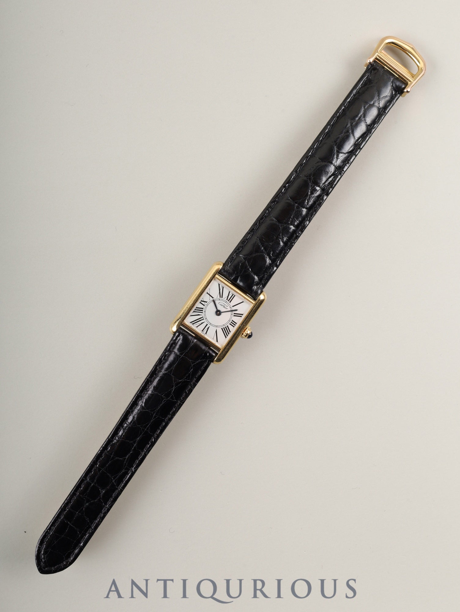 カルティエ マストタンク SM 5057001 クォーツ Cal.057 SV925 革 純正Dバックル（GP） オパラン文字盤 1982年頃〜1995年頃 オーバーホール済み