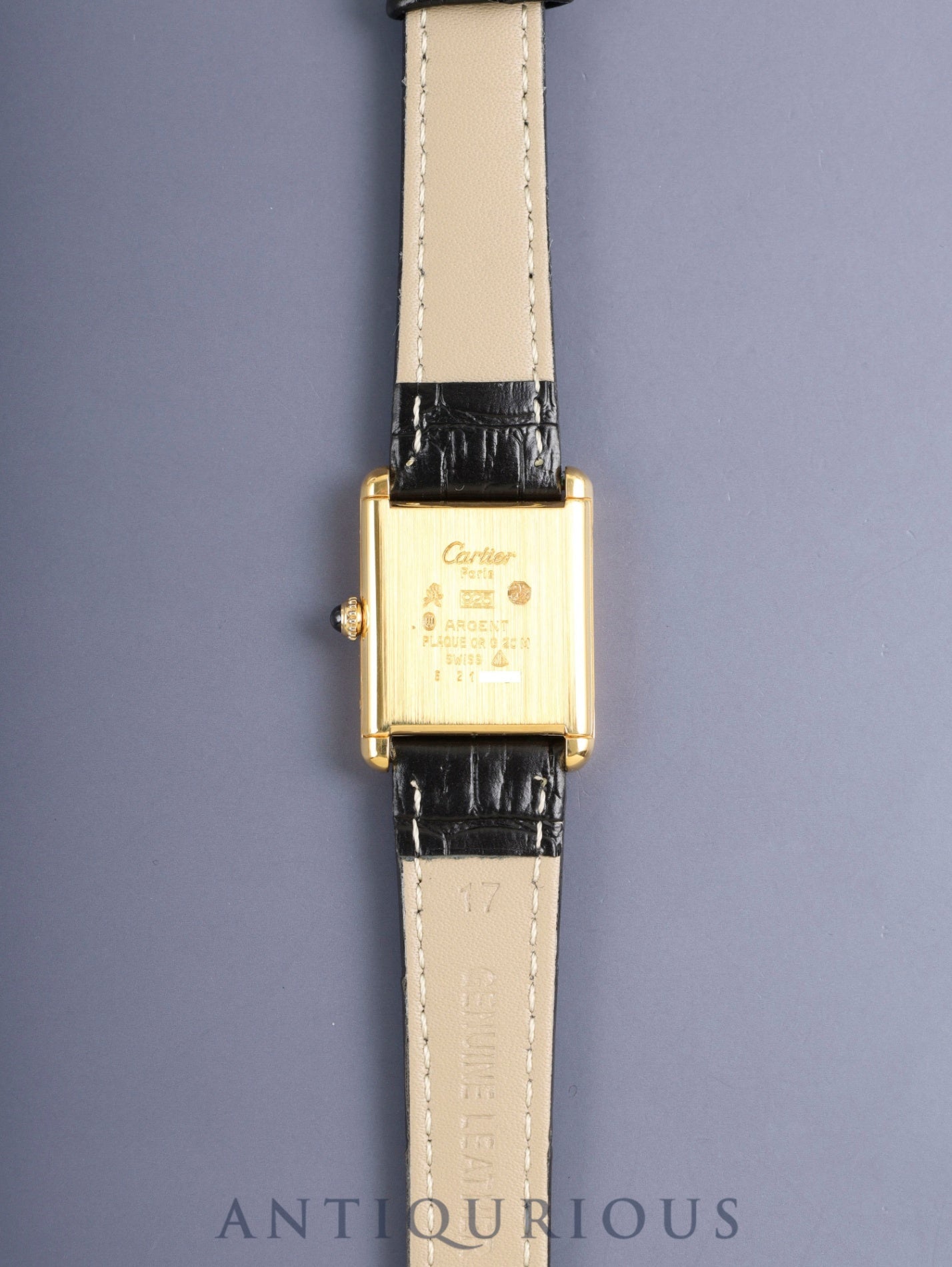 カルティエ マストタンク LM 手巻き Cal.78-1 SV925 革 純正ピンバックル（GP） アイボリーローマン文字盤（SWISS表記）オーバーホール済み 新品仕上げ済み