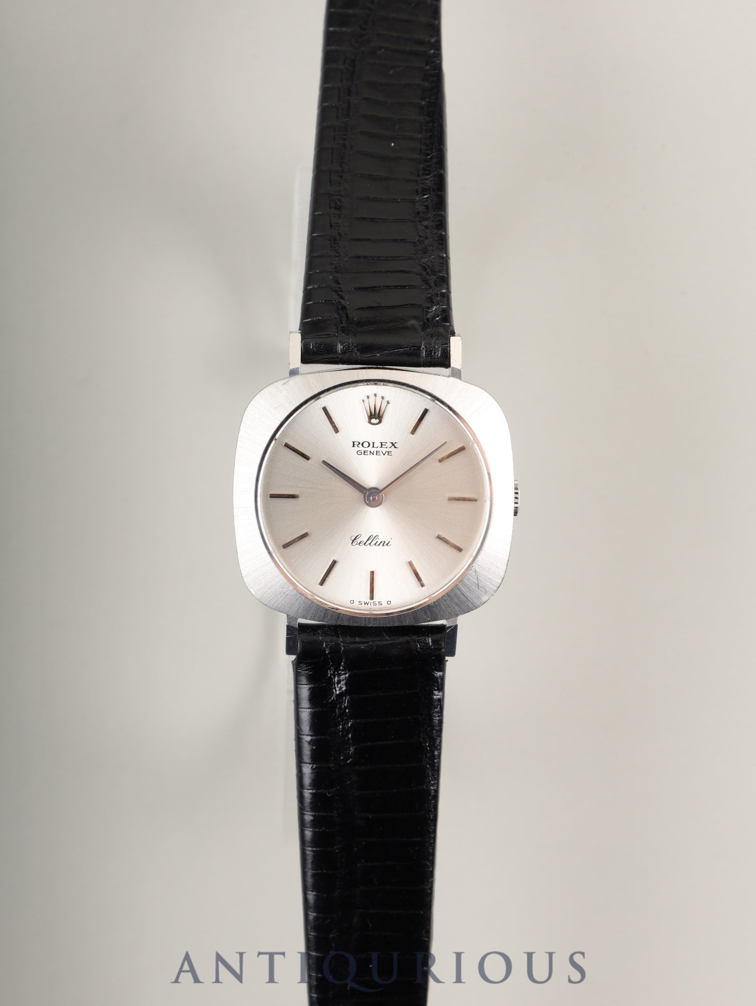 ロレックス チェリーニ 3747 手巻き Cal.1600 750 革 純正尾錠（GP） シルバー文字盤 31番台（1970年） オーバーホール済み