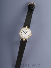 カルティエ マスト ヴァンドーム VLC LM 17 クォーツ SV925 革 純正ピンバックル（GP）アラビア文字盤 カルティエブティックにてコンプリートサービス済み