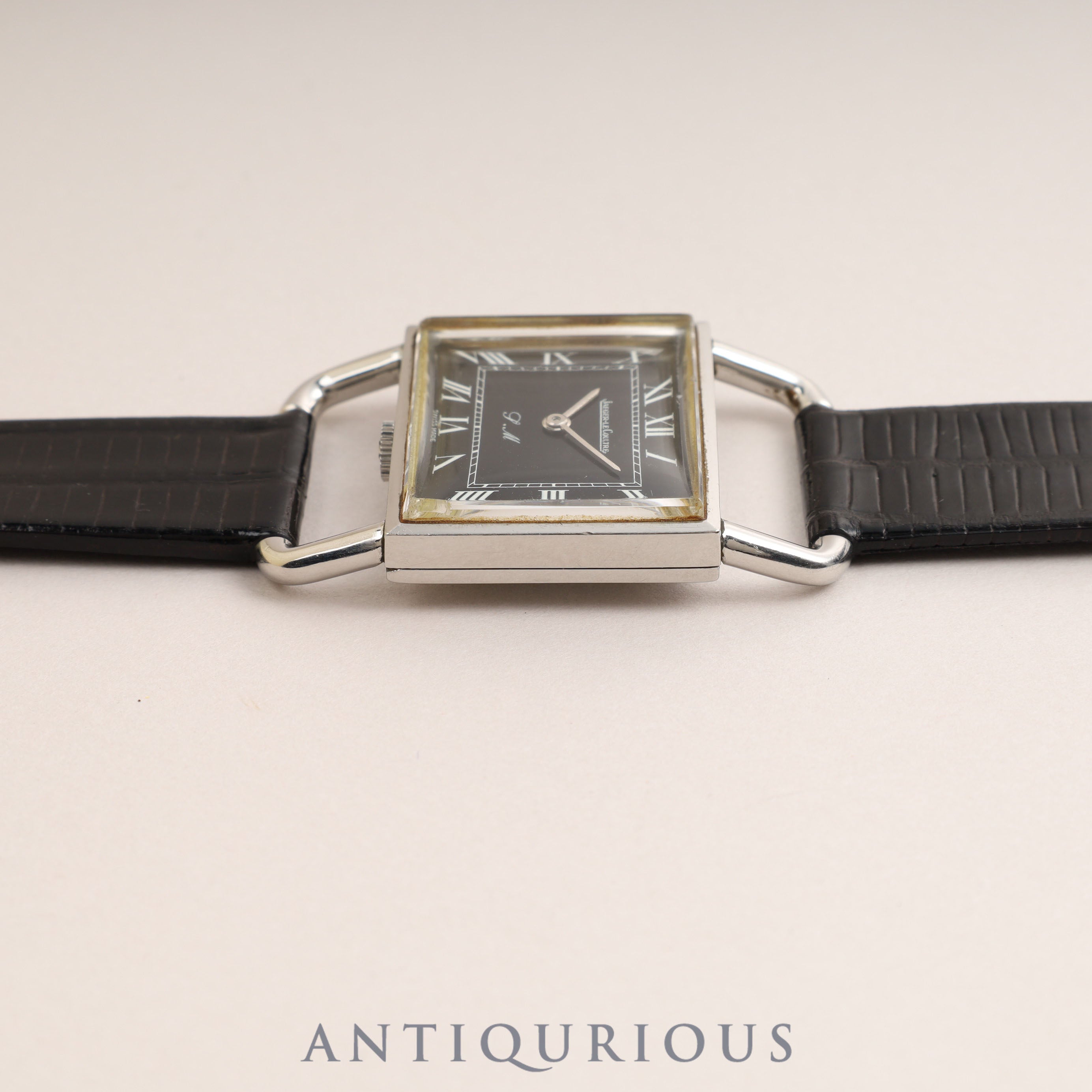 Jaeger-LeCoultre Driver's Watch Etrier 9041.42 Manual Winding Cal.818/3 SS Leather Black Roman Dial