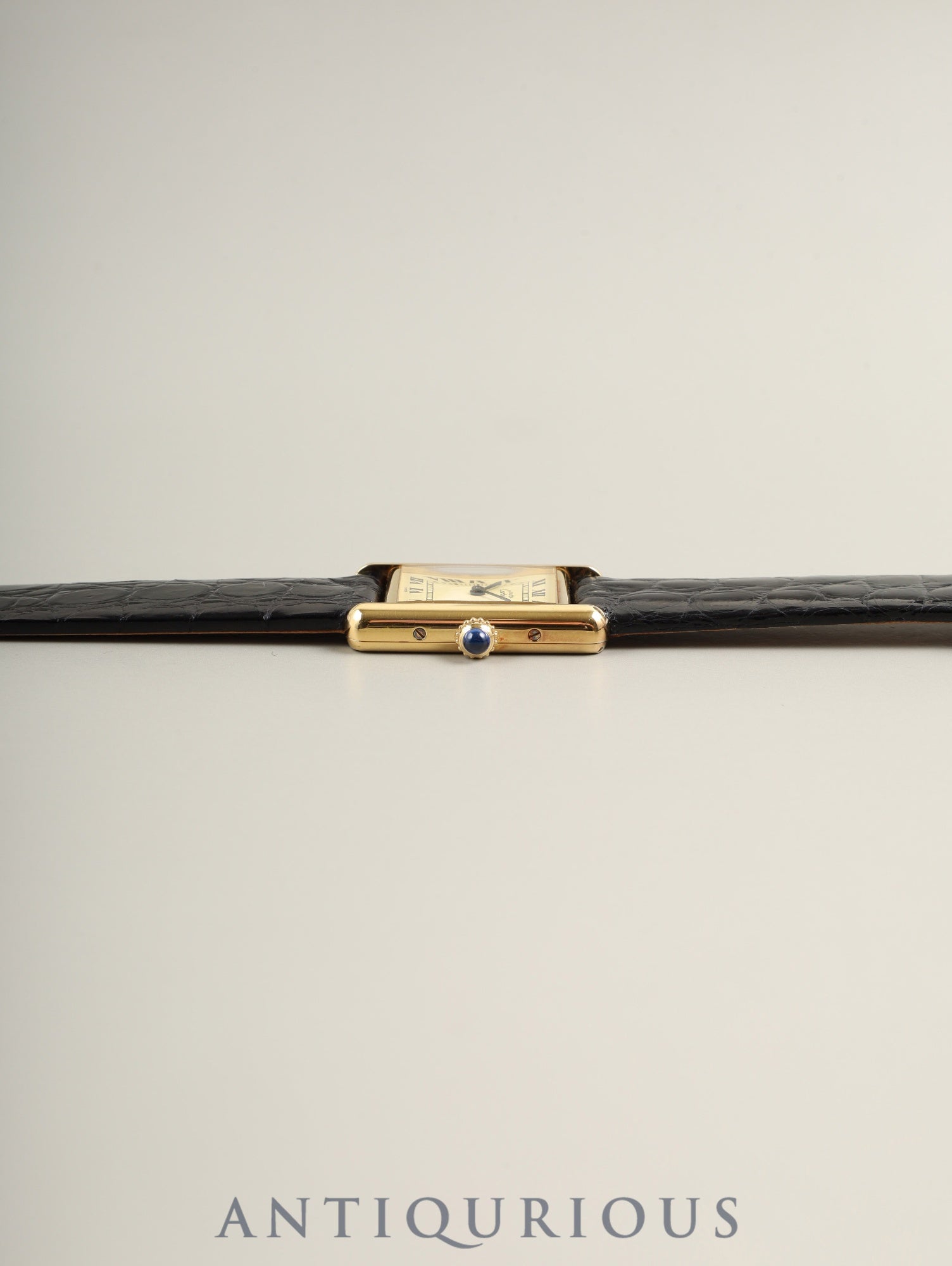 カルティエ マストタンク SM 5057001 クォーツ Cal.057 SV925 革 純正尾錠（GP）アイボリー文字盤（SWISS表記）箱 冊子 保証書（1995年/H7）オーバーホール済み