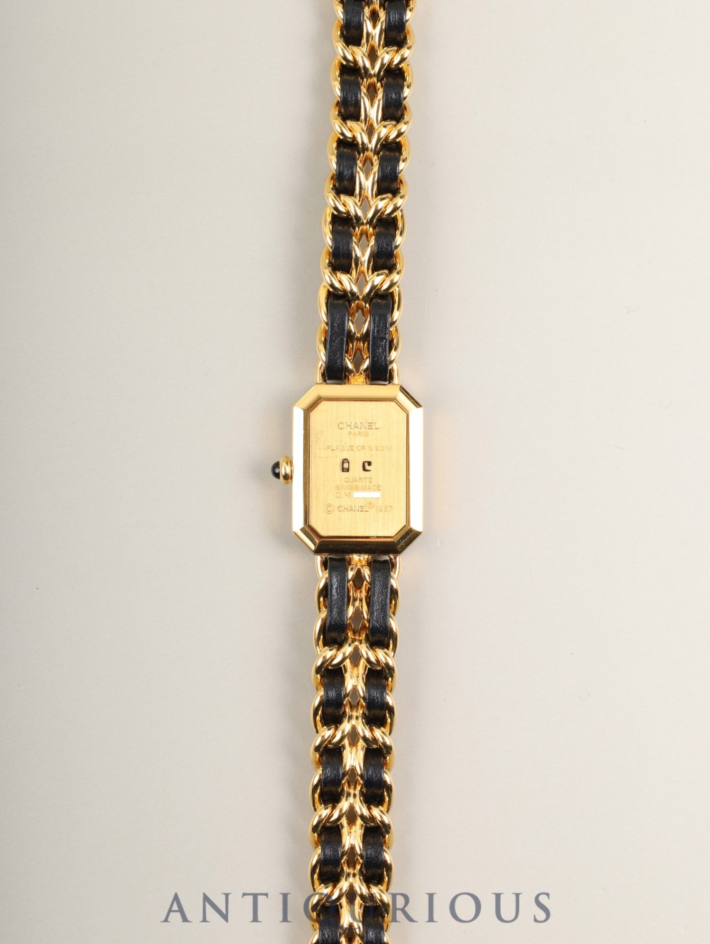 Chanel Premiere M H0001 Quartz Cal.976.001 GP GP/Leather Black Dial Case Service Warranty (February 2026) Overhauled
