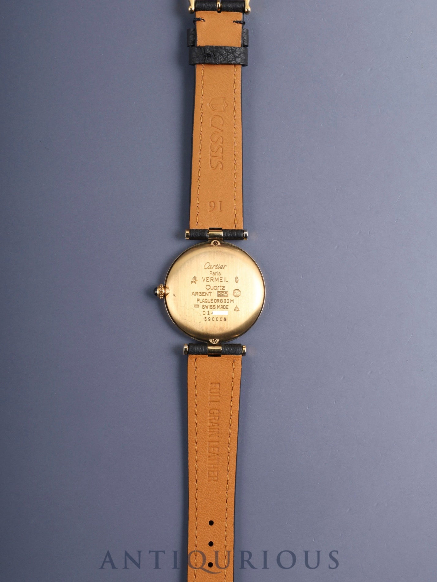 カルティエ マスト  ヴァンドーム VLC LM 590003 クォーツ Cal.90 SV925 革 純正ピンバックル（GP）アラビア文字盤（SWISS表記）オーバーホール済み