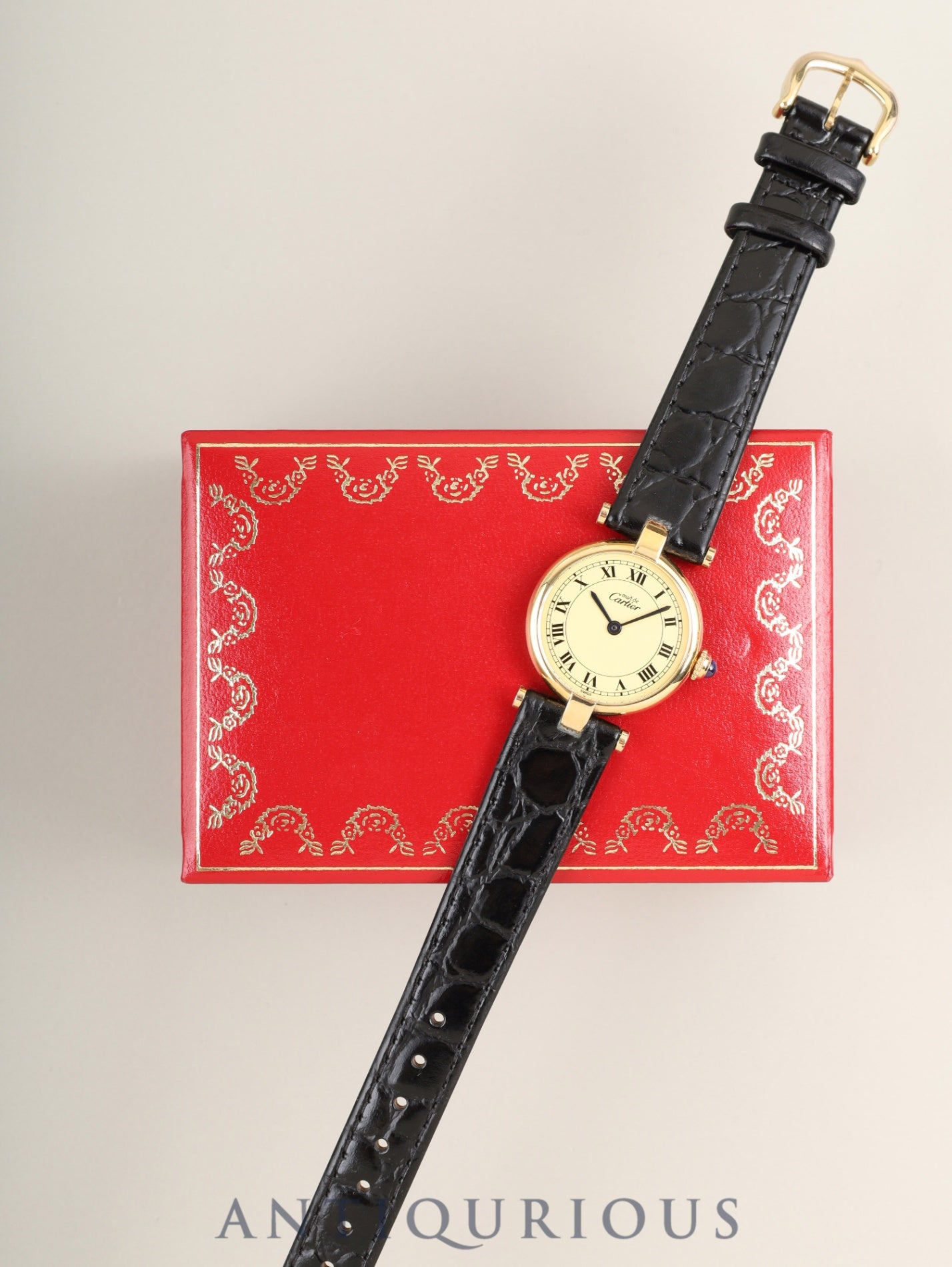 カルティエ マスト ヴァンドーム VLC SM W1002254 / 1851 クォーツ Cal.90.06 SV925 革 純正ピンバックル（GP）アイボリーローマン文字盤 箱 オーバーホール済み