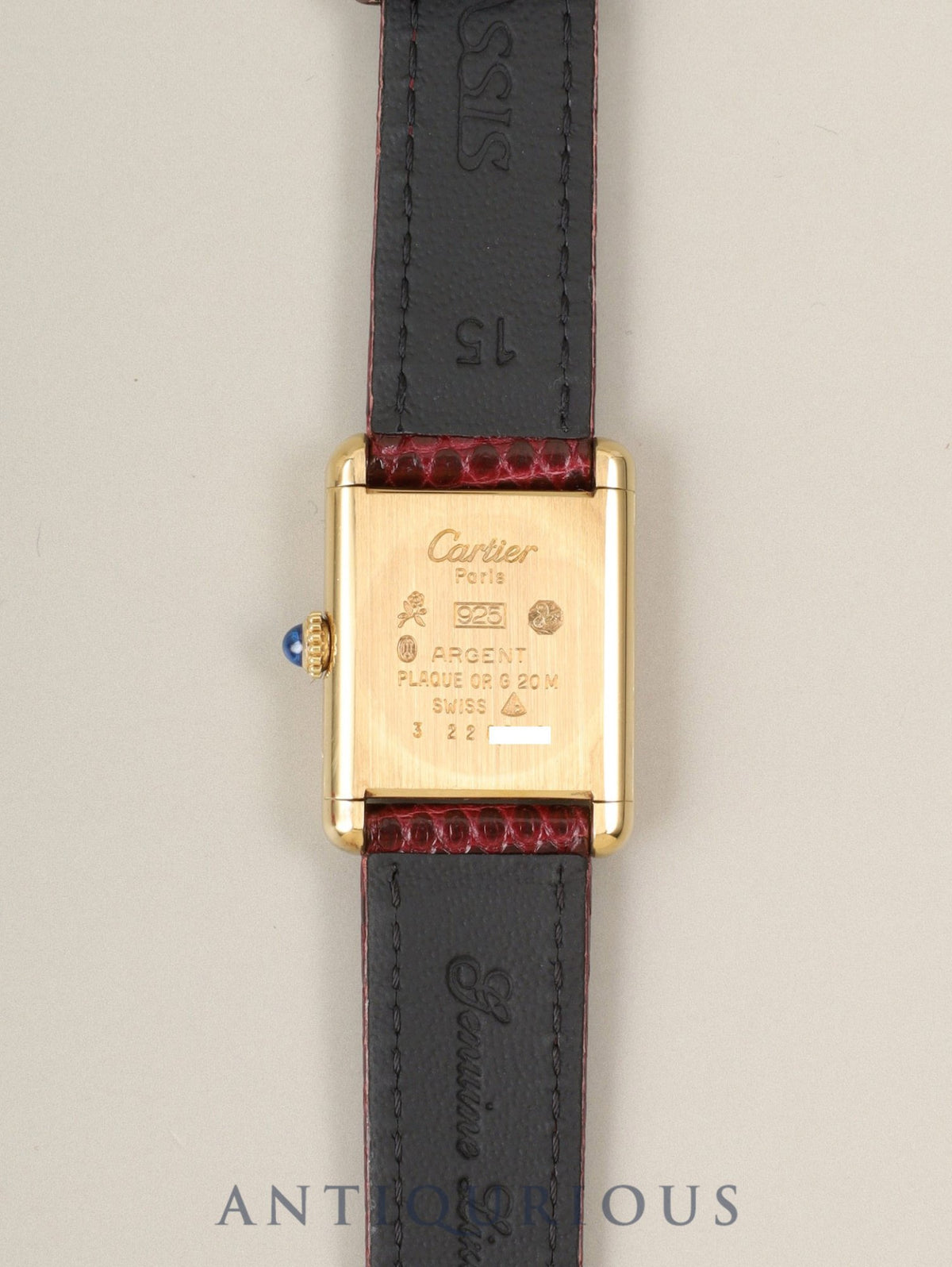カルティエ マストタンク SM 3 手巻き Cal.78-1 SV925 革 純正ピンバックル（GP）トリニティ文字盤 （SWISS表記）箱 純正革ベルト付き オーバーホール済み