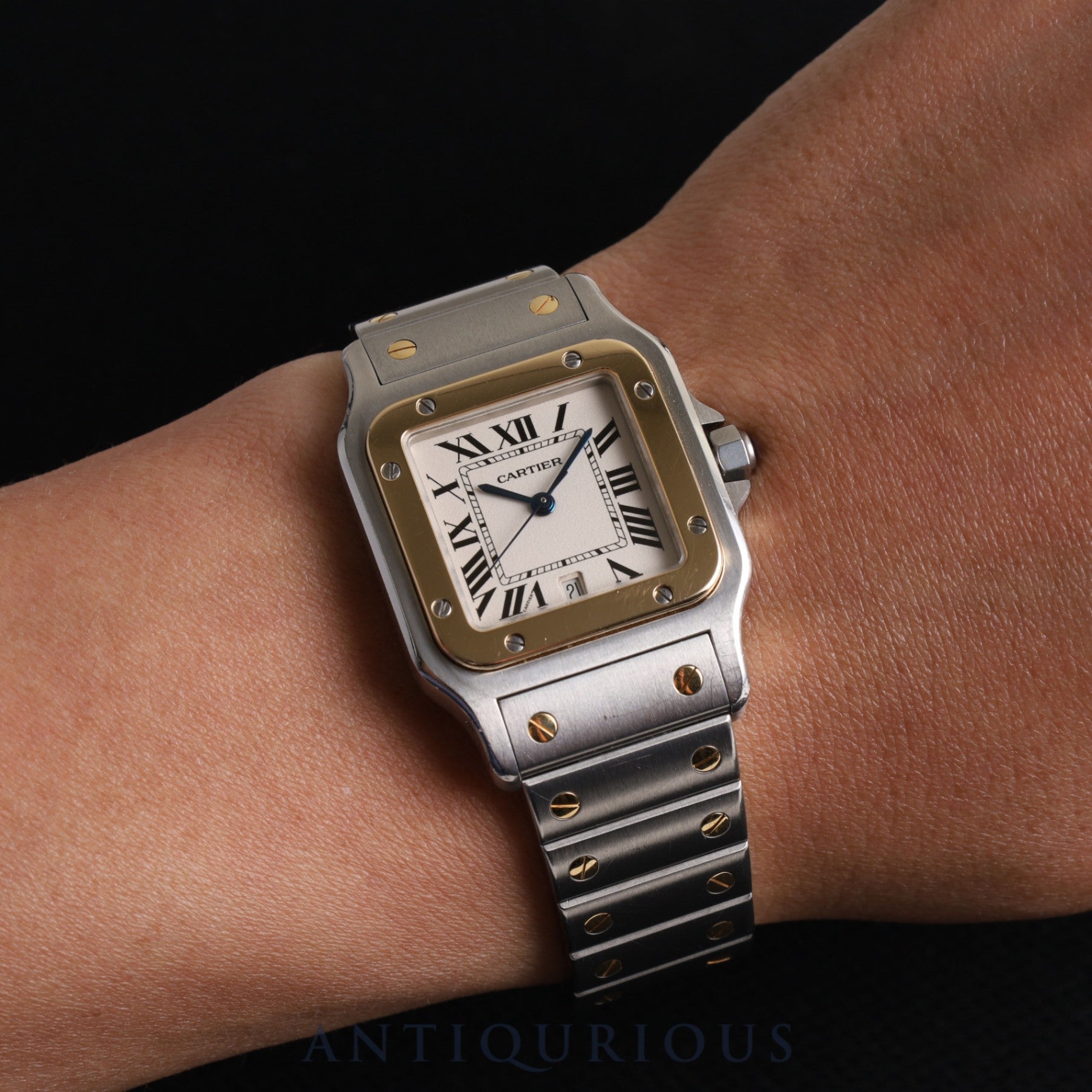 Cartier Santos Galbee LM W20011C4 / 1566 Quartz Cal.687 SS/YG SS/YG Ivory Dial Box Overhauled