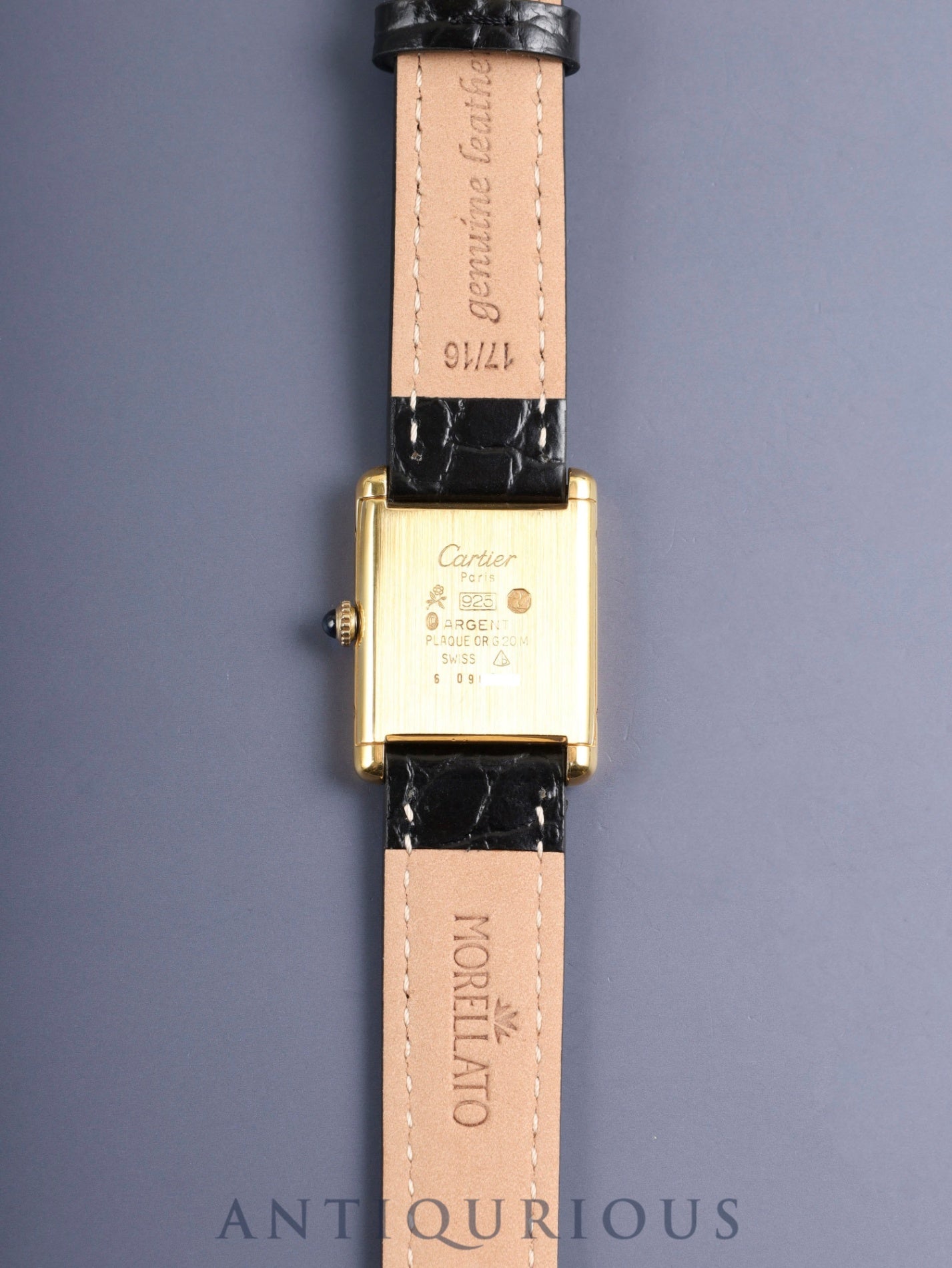 カルティエ マストタンク LM 手巻き Cal.78-1 SV925 革 純正ピンバックル（GP）アイボリー文字盤（SWISS表記）オーバーホール済み 新品仕上げ済み