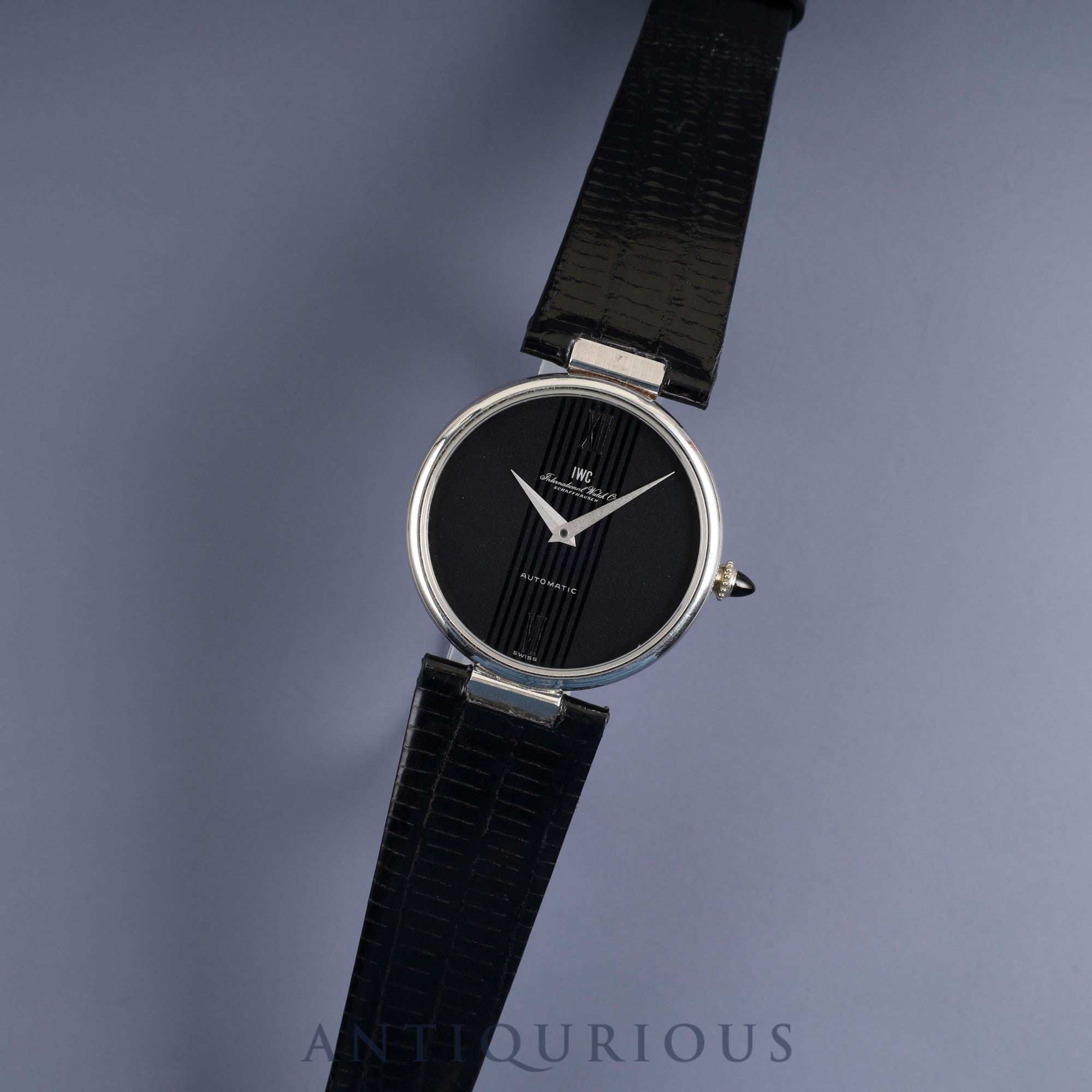 IWC ラウンド 3203 自動巻き Cal.3251 SS 革 純正尾錠（SS）ブラック文字盤 箱 冊子 ケース 保証書（1979年）オーバーホール済み アイダブリュシー