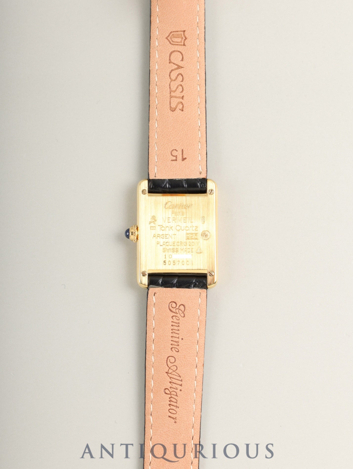 カルティエ マストタンク SM 5057001 クォーツ Cal.057 SV925 革 純正Dバックル（GP） オパラン文字盤（SWISS表記）オーバーホール済み 新品仕上げ済み