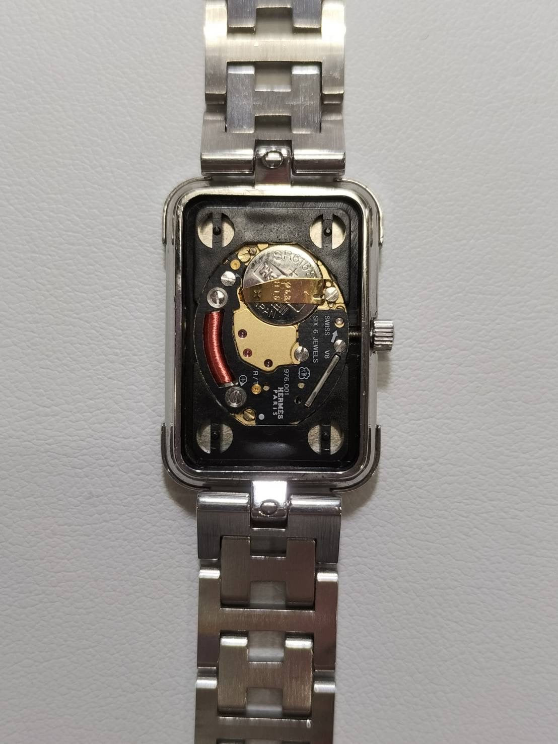 エルメス クロアジュール CR2.210 クォーツ Cal.976.001 SS SS ホワイトシェル文字盤（SWISS MADE表記）箱 保証書（2003年）オーバーホール済み