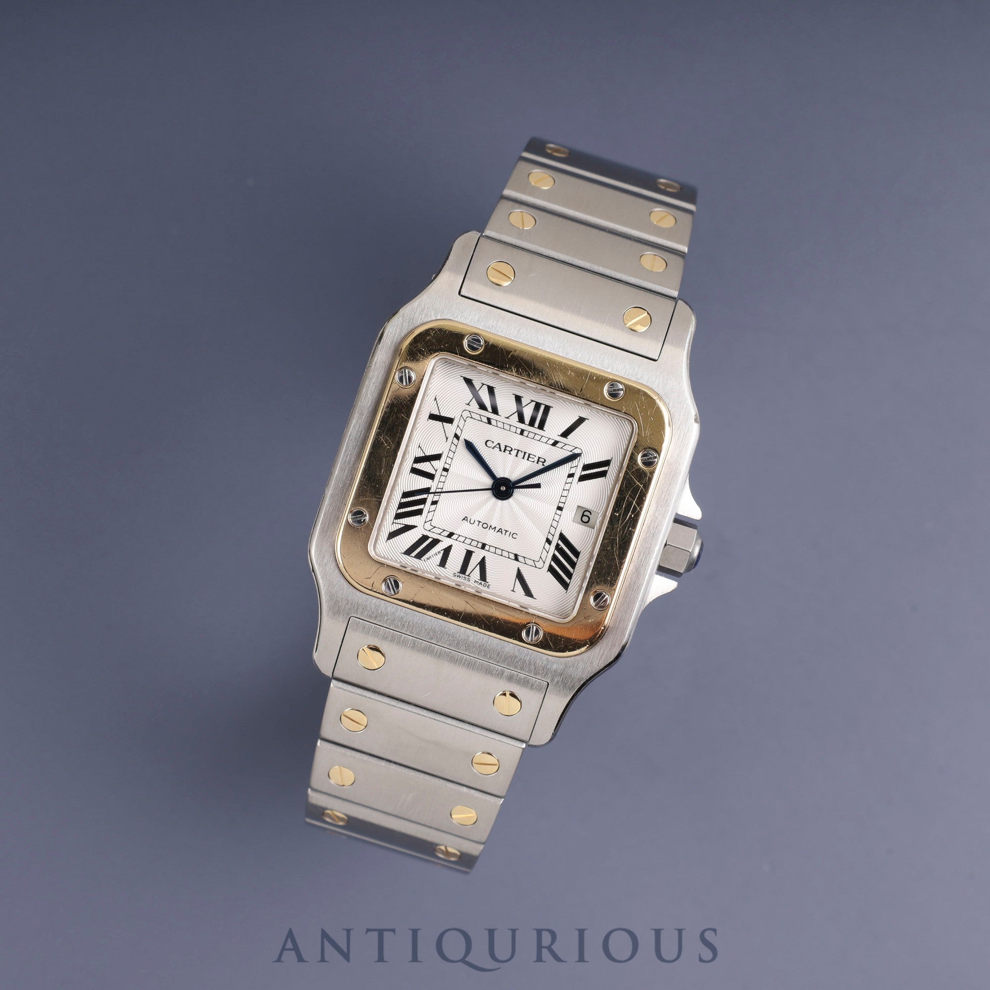 Cartier Santos Galbee LM W20058C4 / 2319 Automatic SS/YG SS/YG Silver guilloche dial Complete service (full maintenance) completed at Cartier boutique