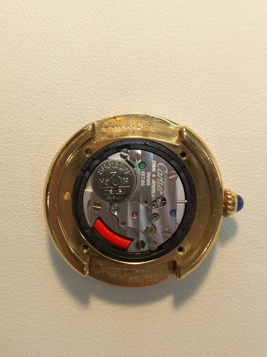 カルティエ マストトリニティ W1010644 / 2735 クォーツ Cal.157.06 SV925 革 純正Dバックル（GP） シルバーローマン文字盤 箱 冊子 保証書（1998年）オーバーホール済み