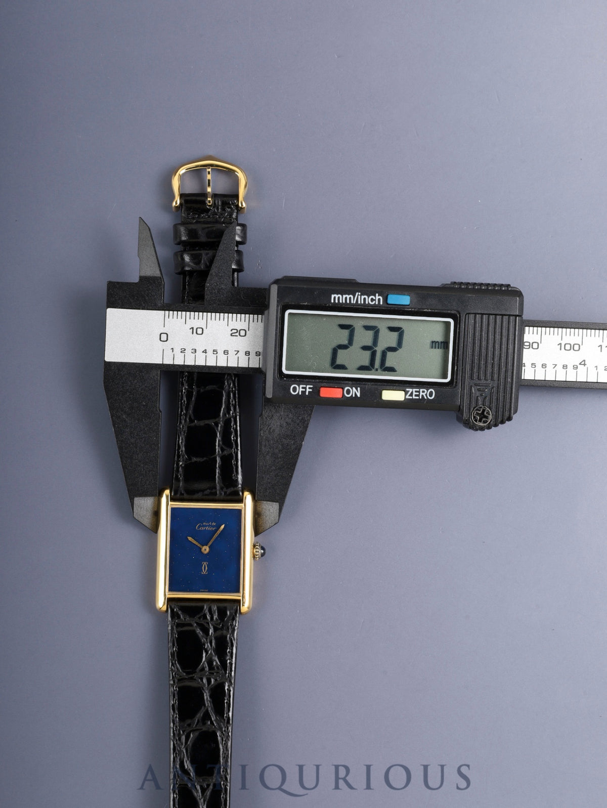カルティエ マストタンク LM 6 手巻き Cal.78-1 SV925 革 純正ピンバックル（GP）ラピスラズリ文字盤（SWISS表記）オーバーホール済み 新品仕上げ済み