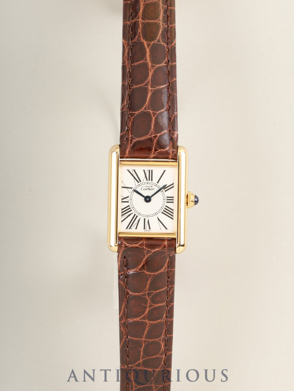 カルティエ マストタンク SM W1005554 / 5057001 クォーツ Cal.057 SV925 革 純正Dバックル（GP）オパラン文字盤（SWISS表記）オーバーホール済み
