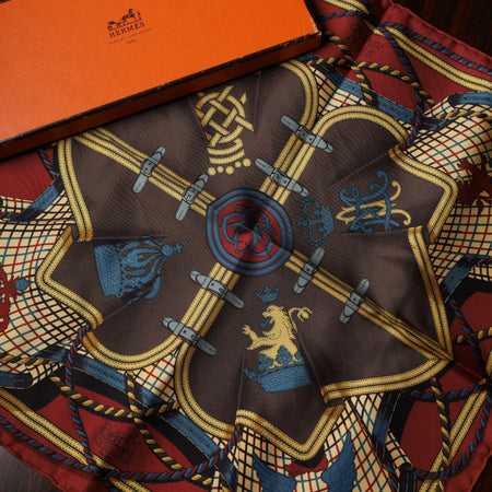Hermès Scarf Carre 45 GRANDE TENUE Horse's Full Dress Silk 100% Box
