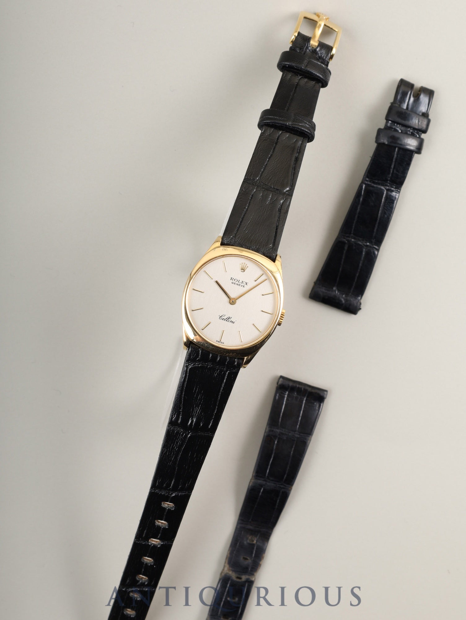 Rolex Cellini 4133 Manual Winding Caliber 1601 750YG Leather Strap with Genuine Buckle (750YG) Champagne Dial No. 43 (1975) Overhauled