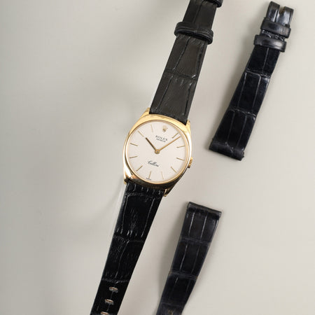 Rolex Cellini 4133 Manual Winding Caliber 1601 750YG Leather Strap with Genuine Buckle (750YG) Champagne Dial No. 43 (1975) Overhauled