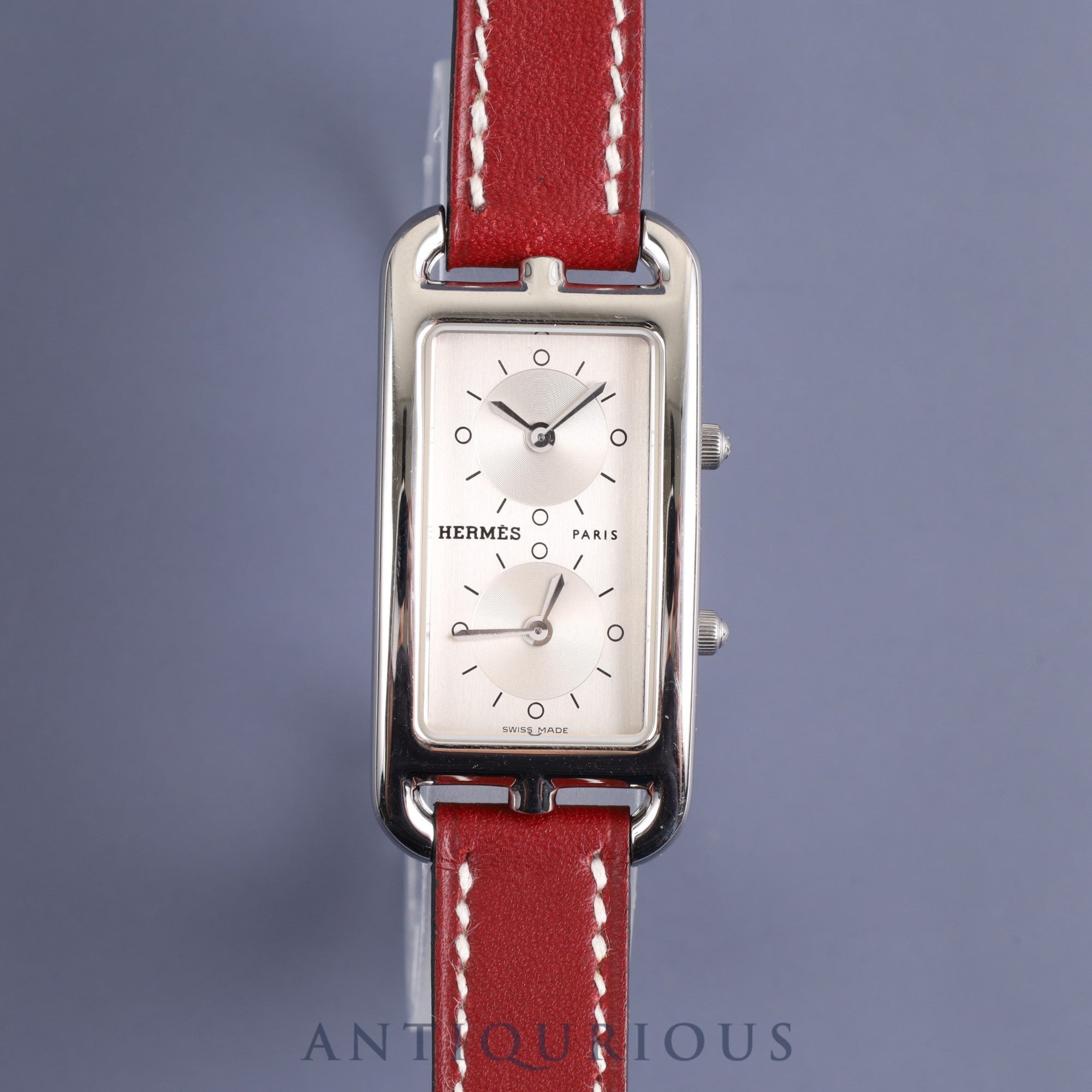 HERMES CAPE COD DO TONNEAU CC3-210 Quartz Cal.ETA E01001 SS Leather Genuine Leather Strap Genuine Buckle (SS) Silver Dial 2004 Overhauled