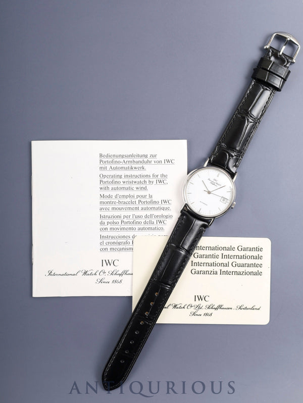 アイダブリュシー ポートフィノ IW351320 自動巻き Cal.37521 SS 革 純正尾錠（SS）ホワイト文字盤 冊子 保証書（1993年）オーバーホール済み
