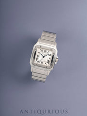 Cartier Santos Galbee LM W20055D6 / 2319 Automatic Caliber C120 Stainless Steel Silver Guilloche Roman Dial Overhauled