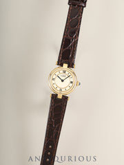 Cartier Must Vendome VLC SM 590004 Quartz Cal.90 SV925 Leather Genuine Pin Buckle (GP) Ivory Dial with 4-Point Roman Numerals (SWISS notation) Overhauled