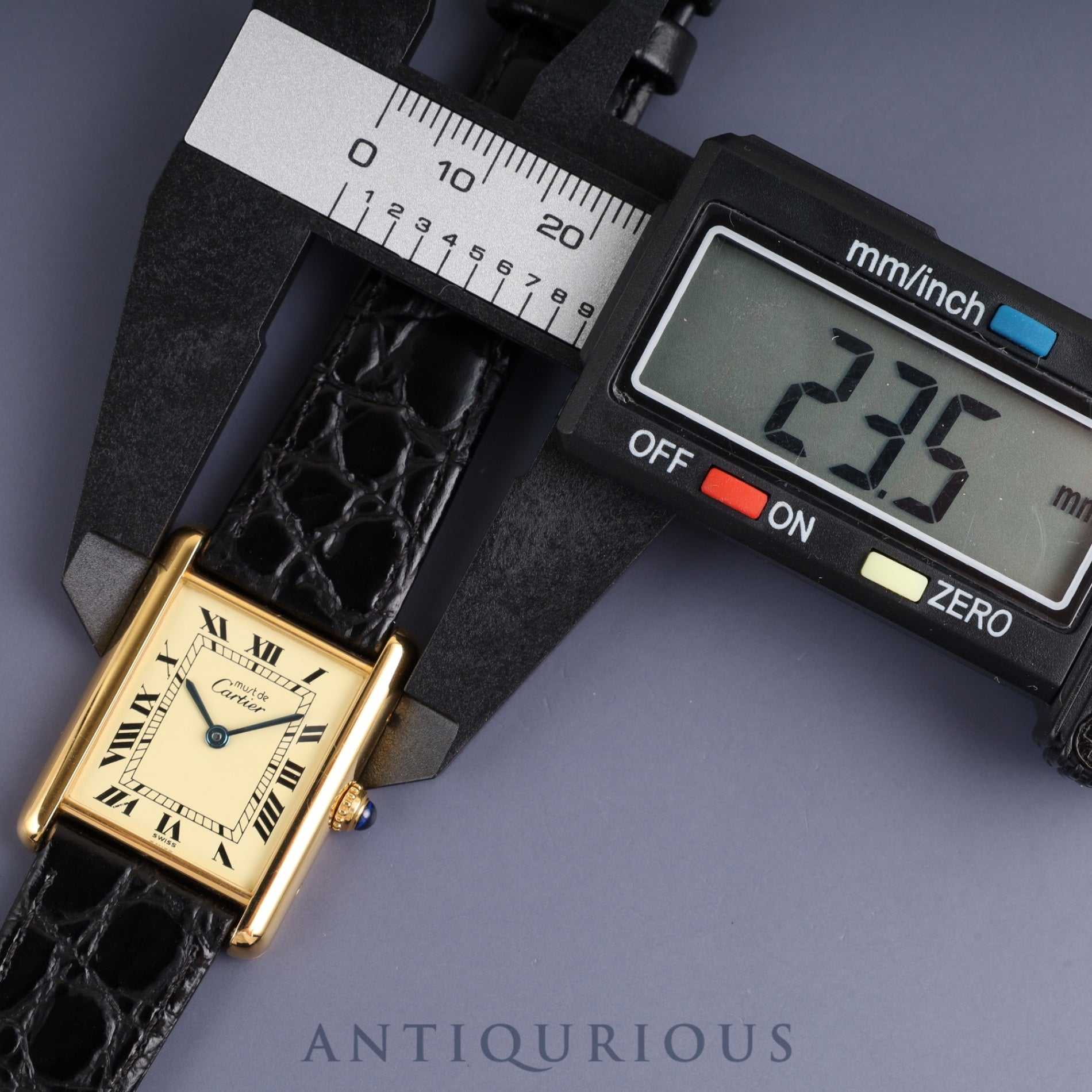 カルティエ マストタンク LM 1615 クォーツ Cal.690 SV925 革 純正尾錠（GP）アイボリーローマン文字盤 1996年頃～1998年頃 箱 オーバーホール済み