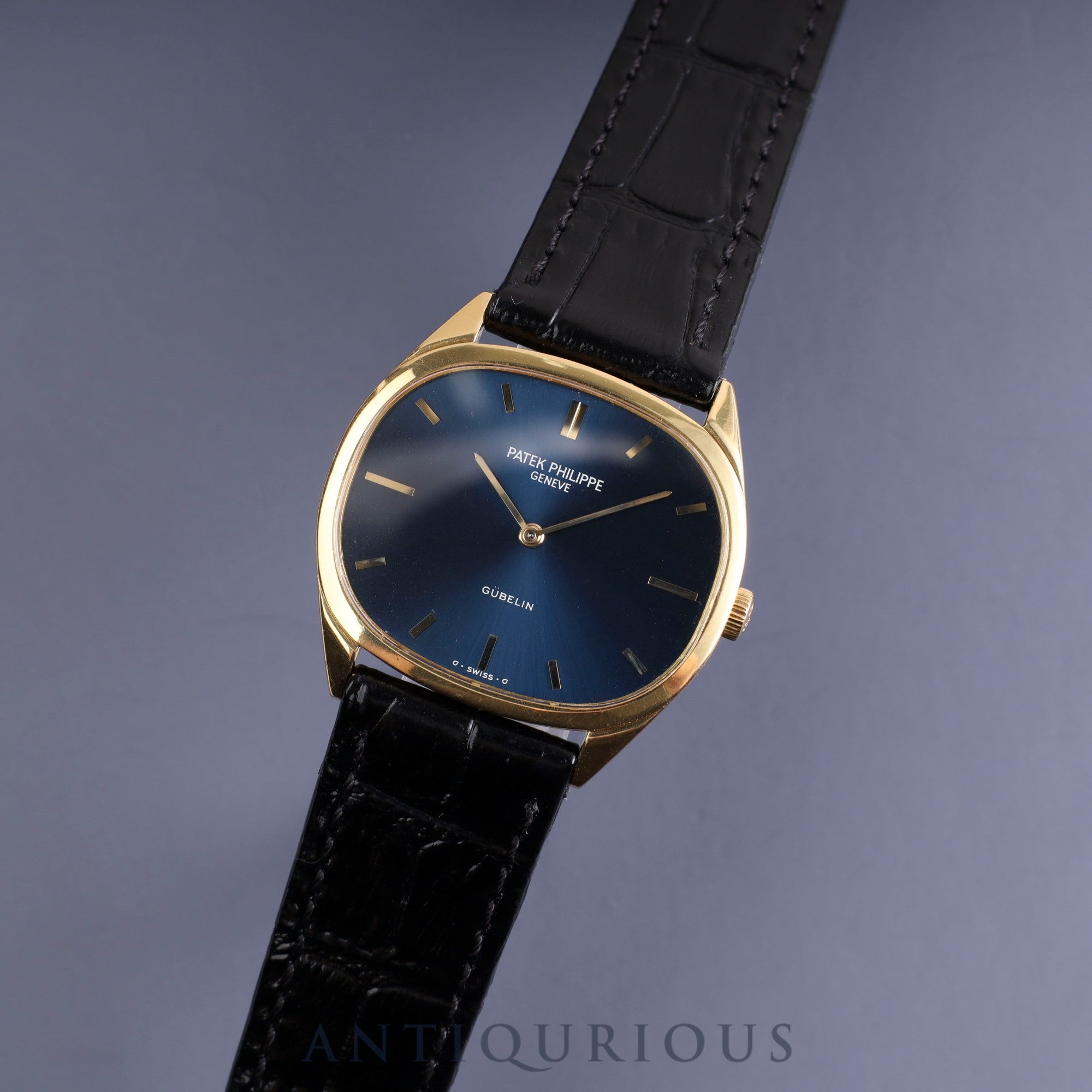 PATEK・PHILIPPE GOLDEN ELLIPSE 3545J GUBELIN Double name Manual winding Cal.23-300PM YG Leather Blue Dial Paper box